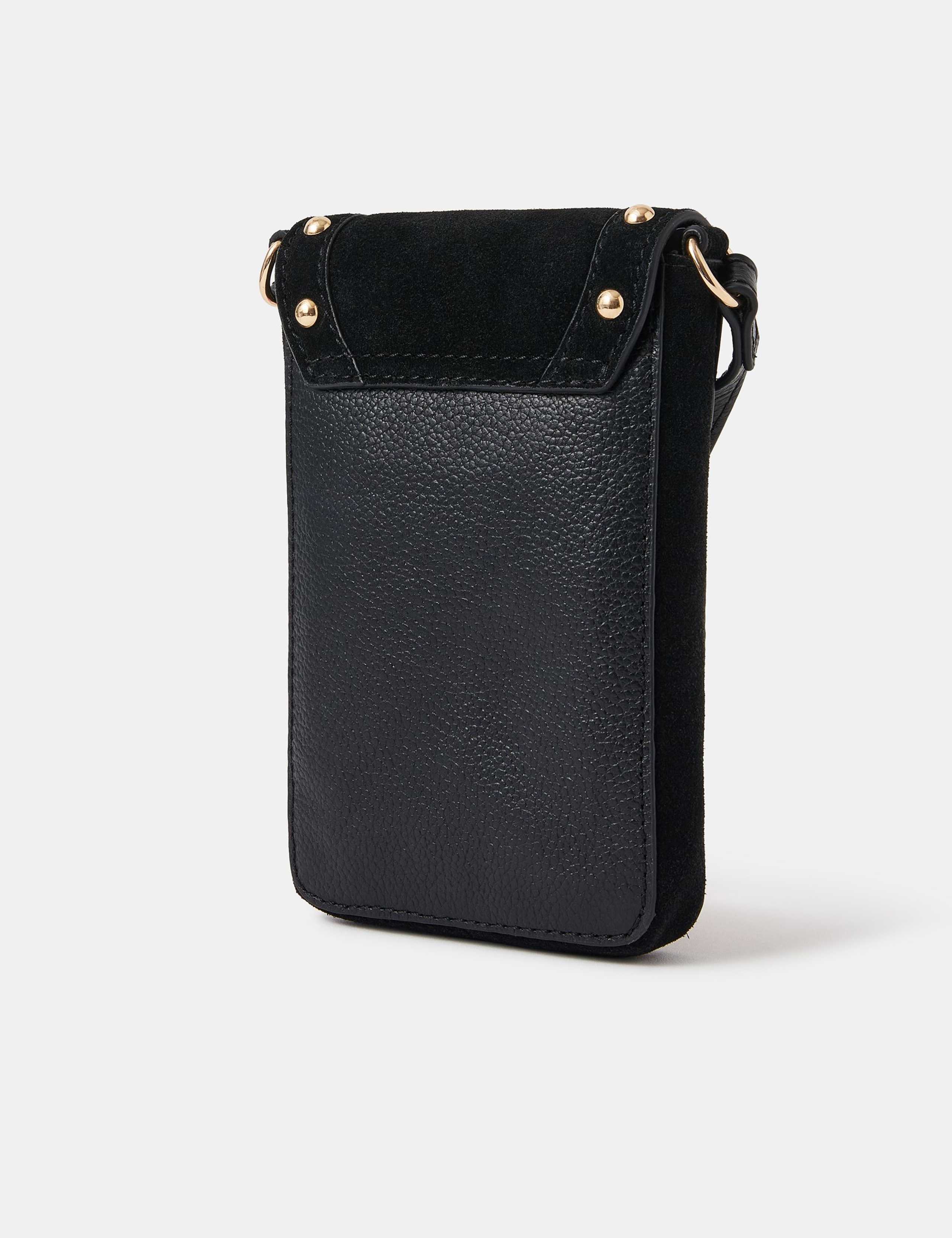 Leather and Suede Studded Phone Bag 2 of 4