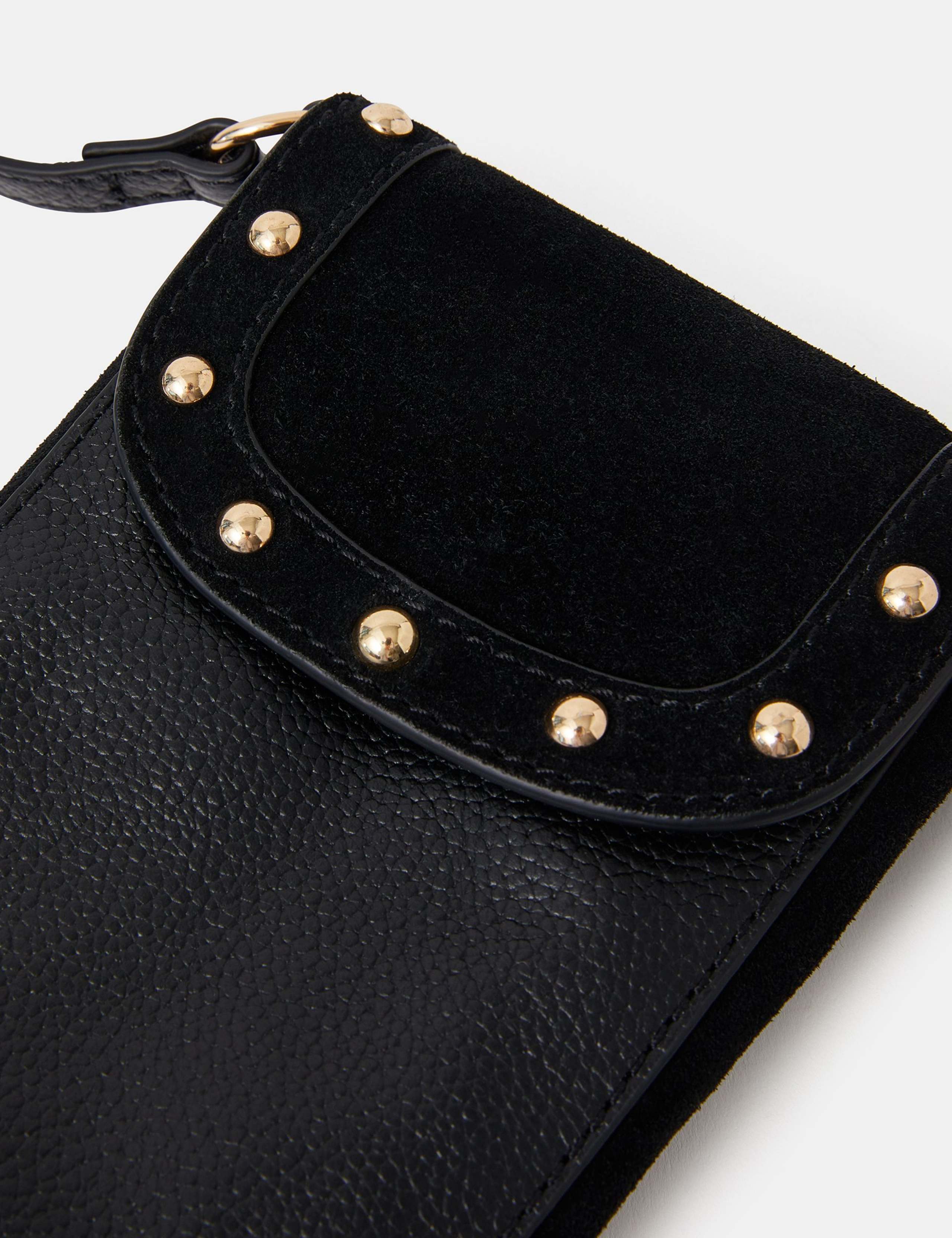 Leather and Suede Studded Phone Bag 4 of 4