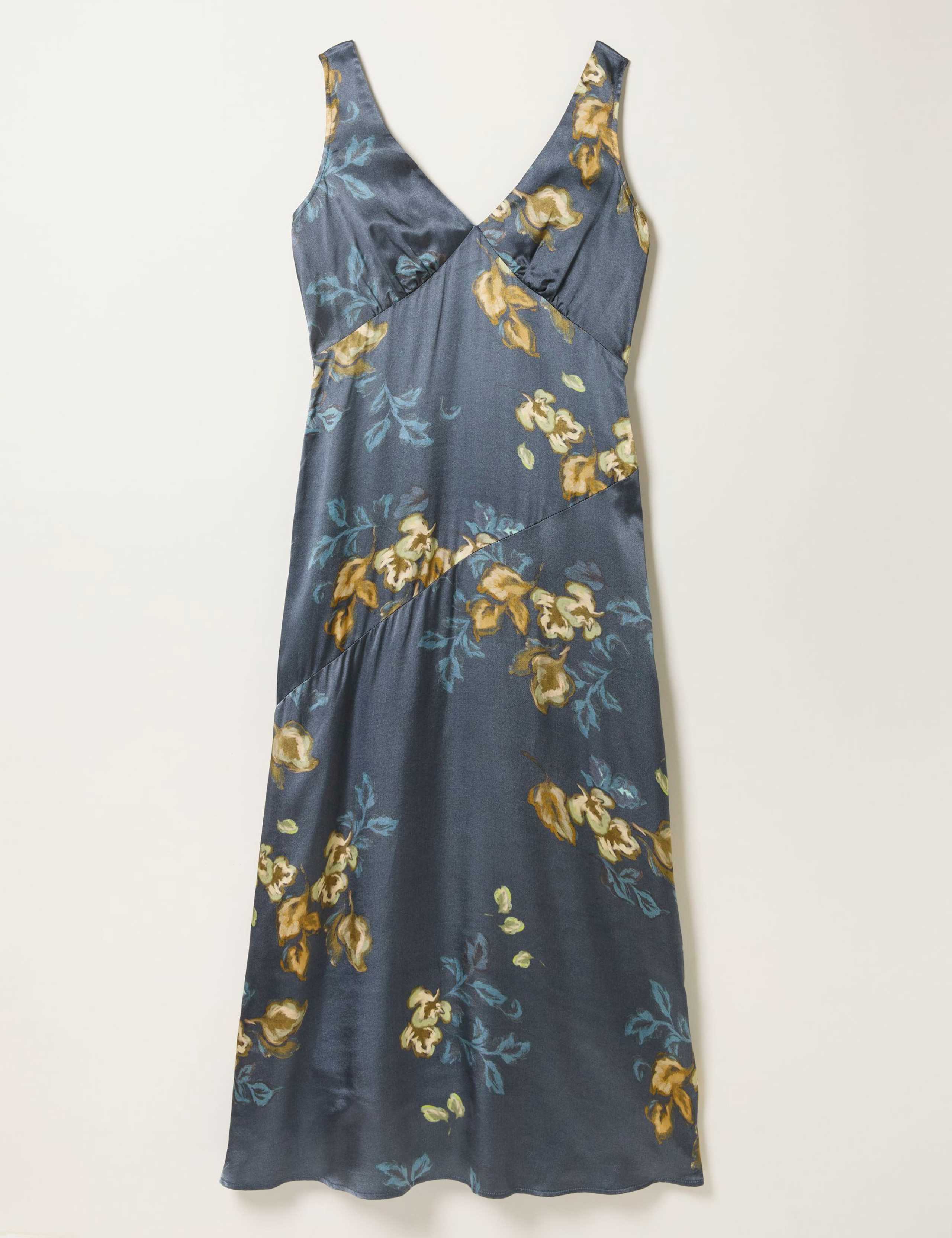 Floral V-Neck Strappy Midi Slip Dress 2 of 5