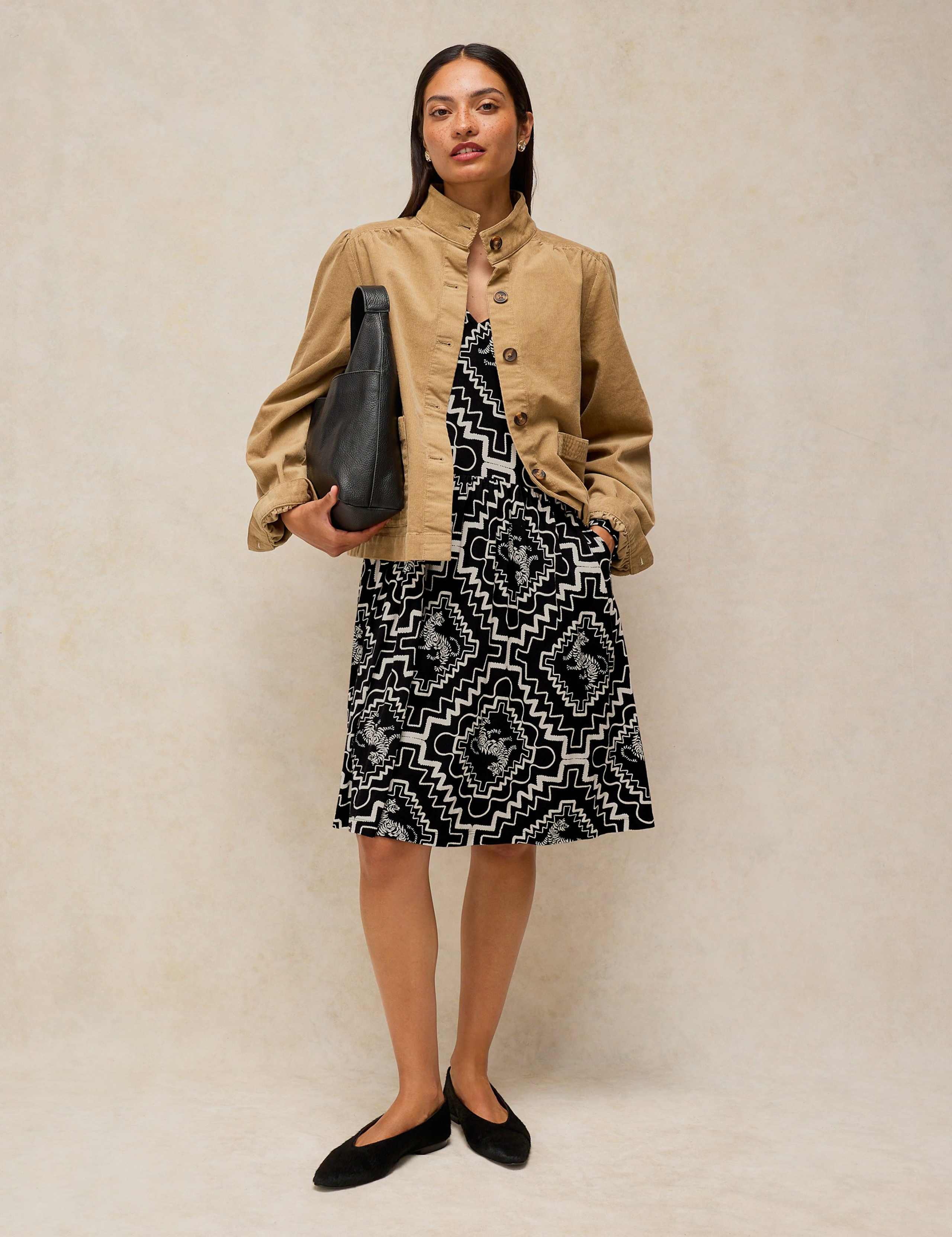Patterned Knee Length Dress With Modal 1 of 6