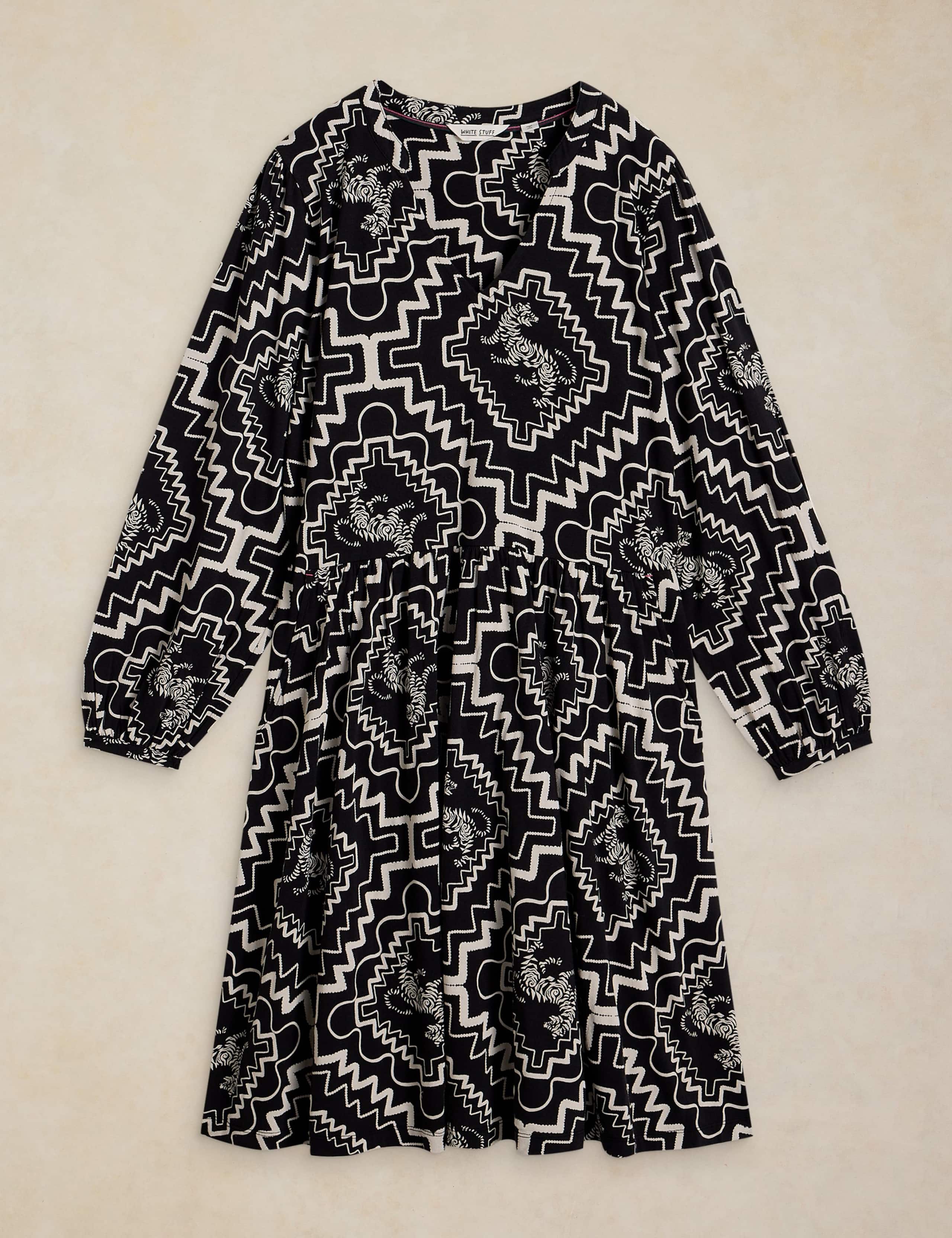 Patterned Knee Length Dress With Modal 2 of 6