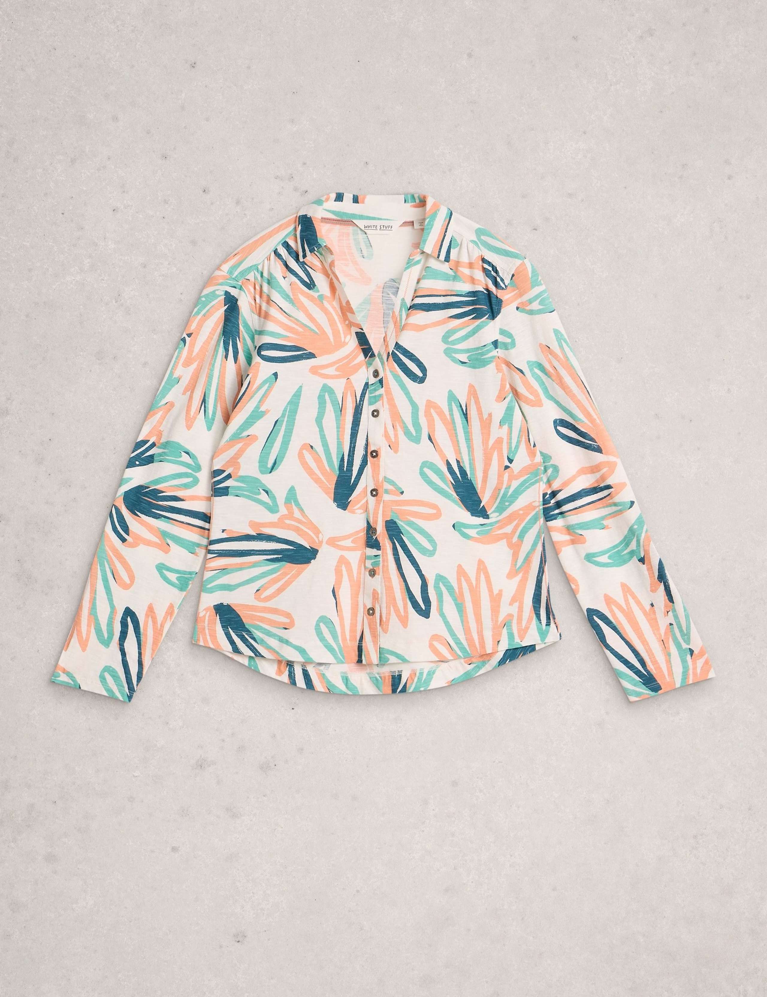 Pure Cotton Jersey Printed Collared Shirt 2 of 6