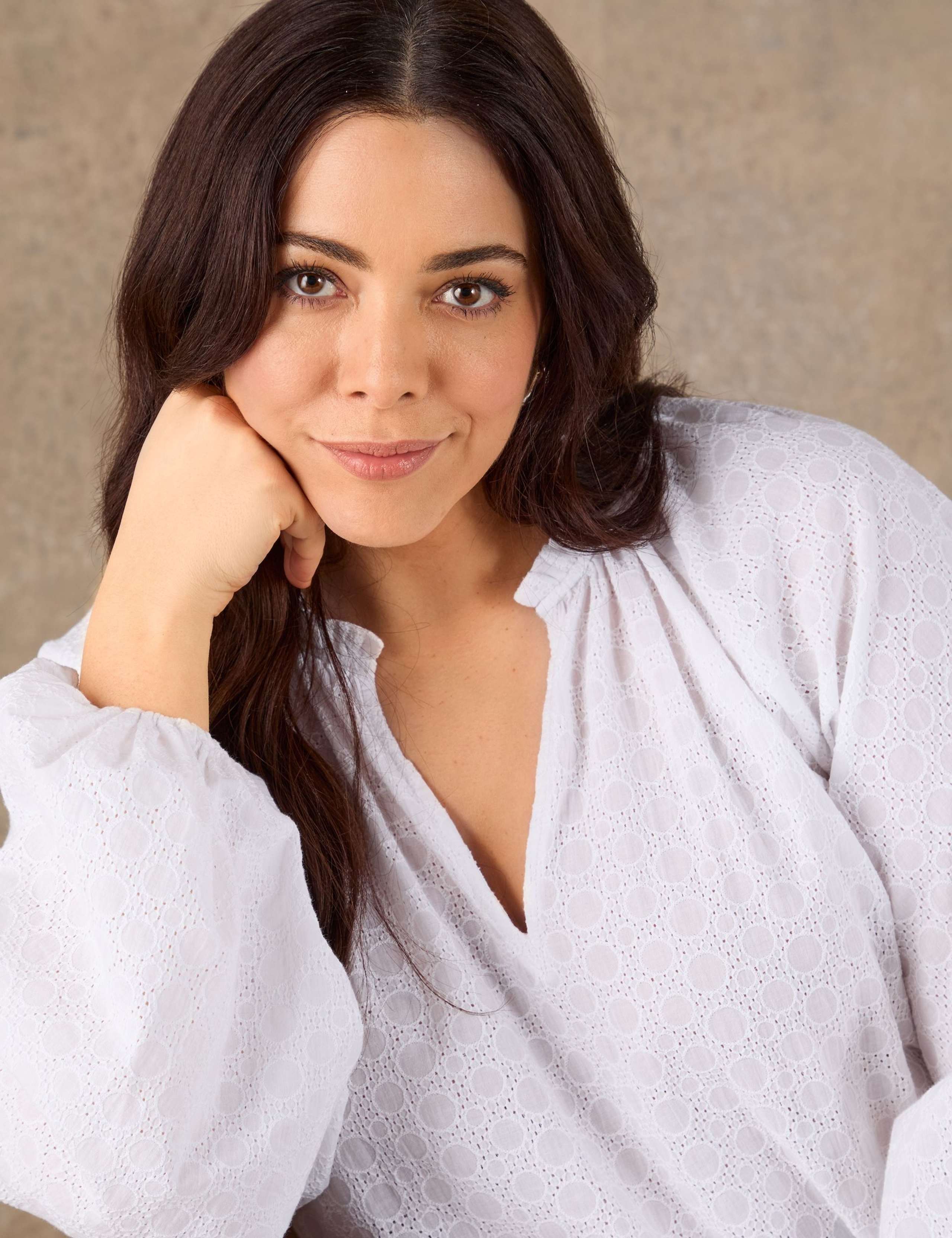 Pure Cotton Broderie Nehru Collar Blouse 5 of 5