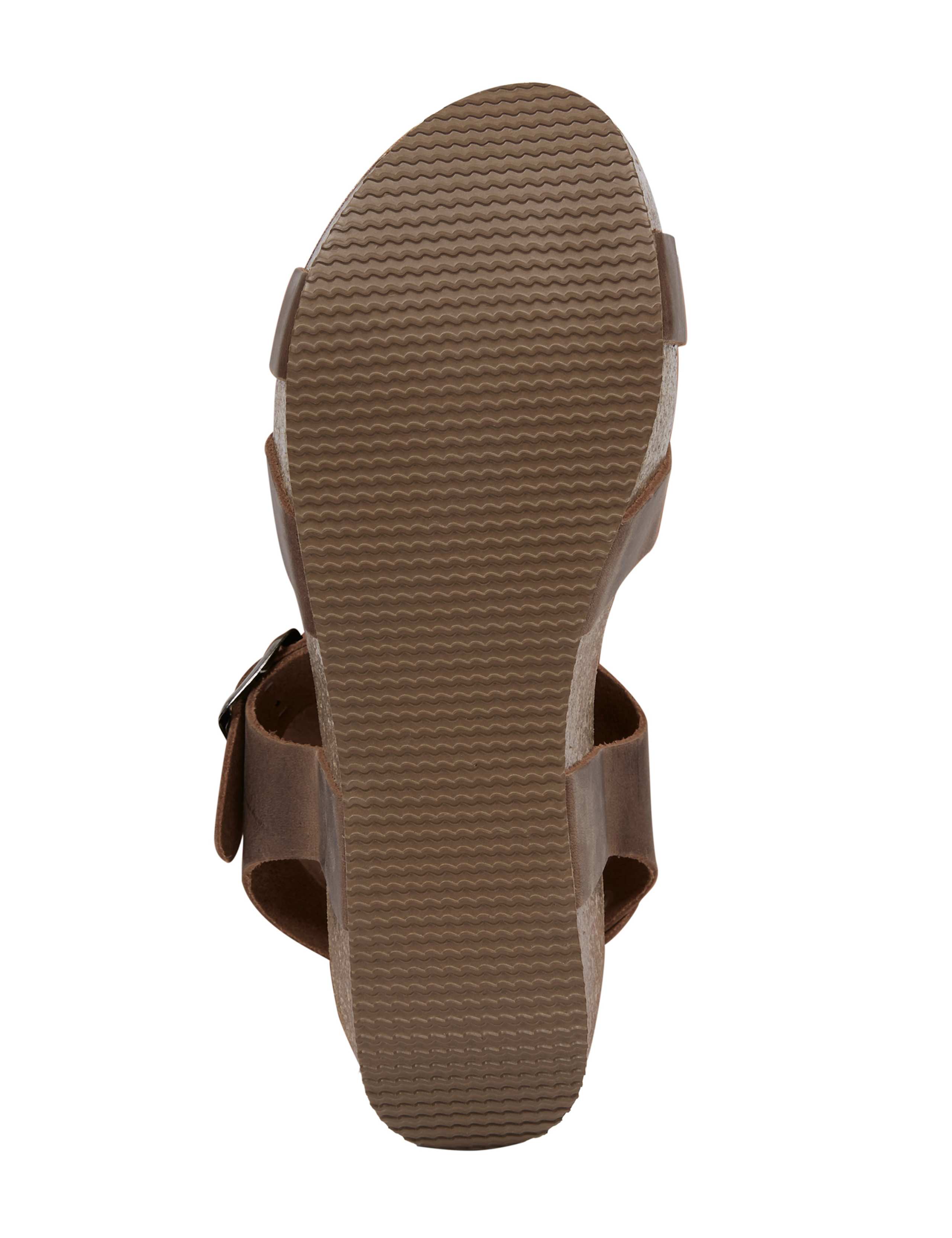 Leather Crossover Ankle Strap Wedge Sandals 6 of 6