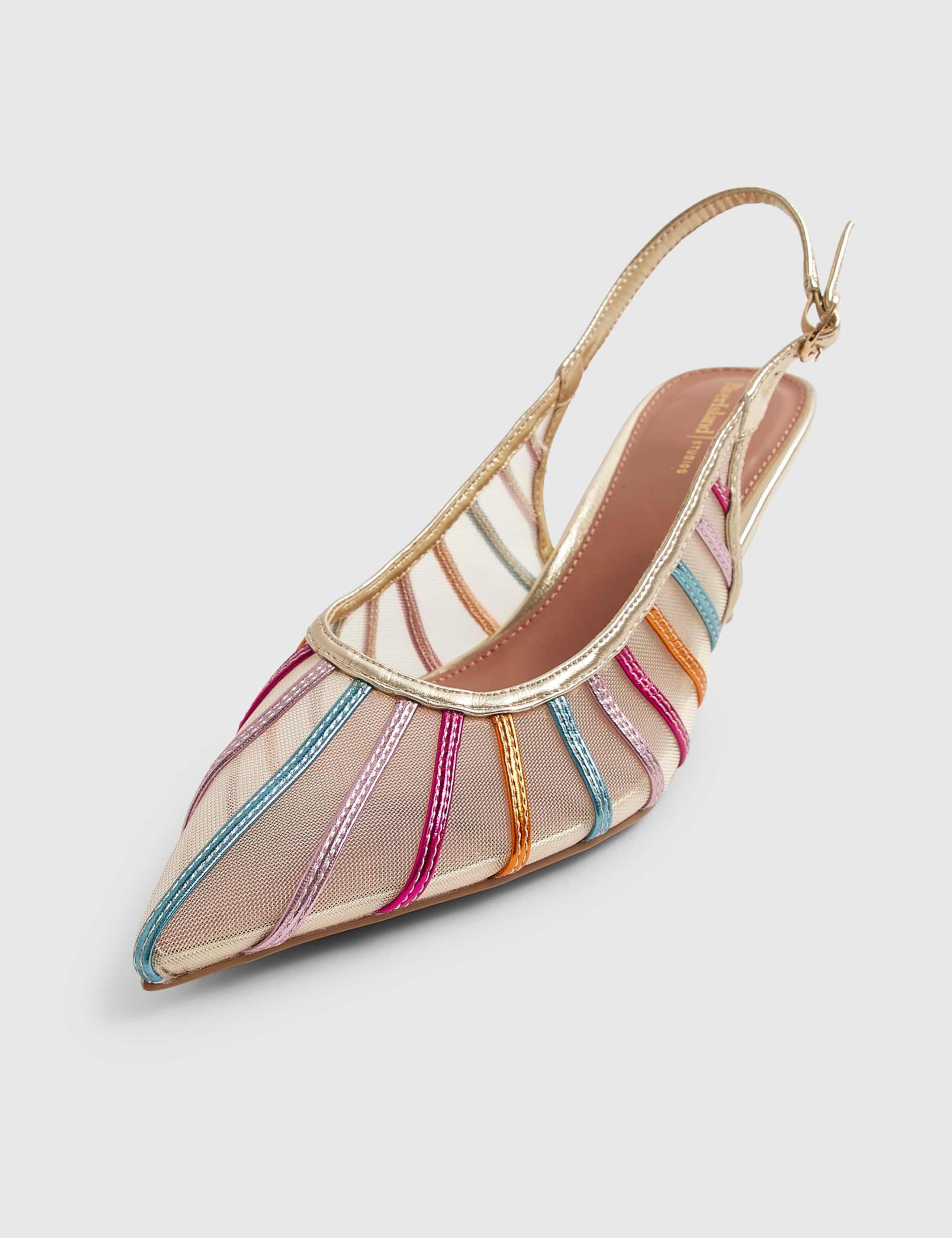 Mesh Stiletto Pointed Slingback Shoes 3 of 5