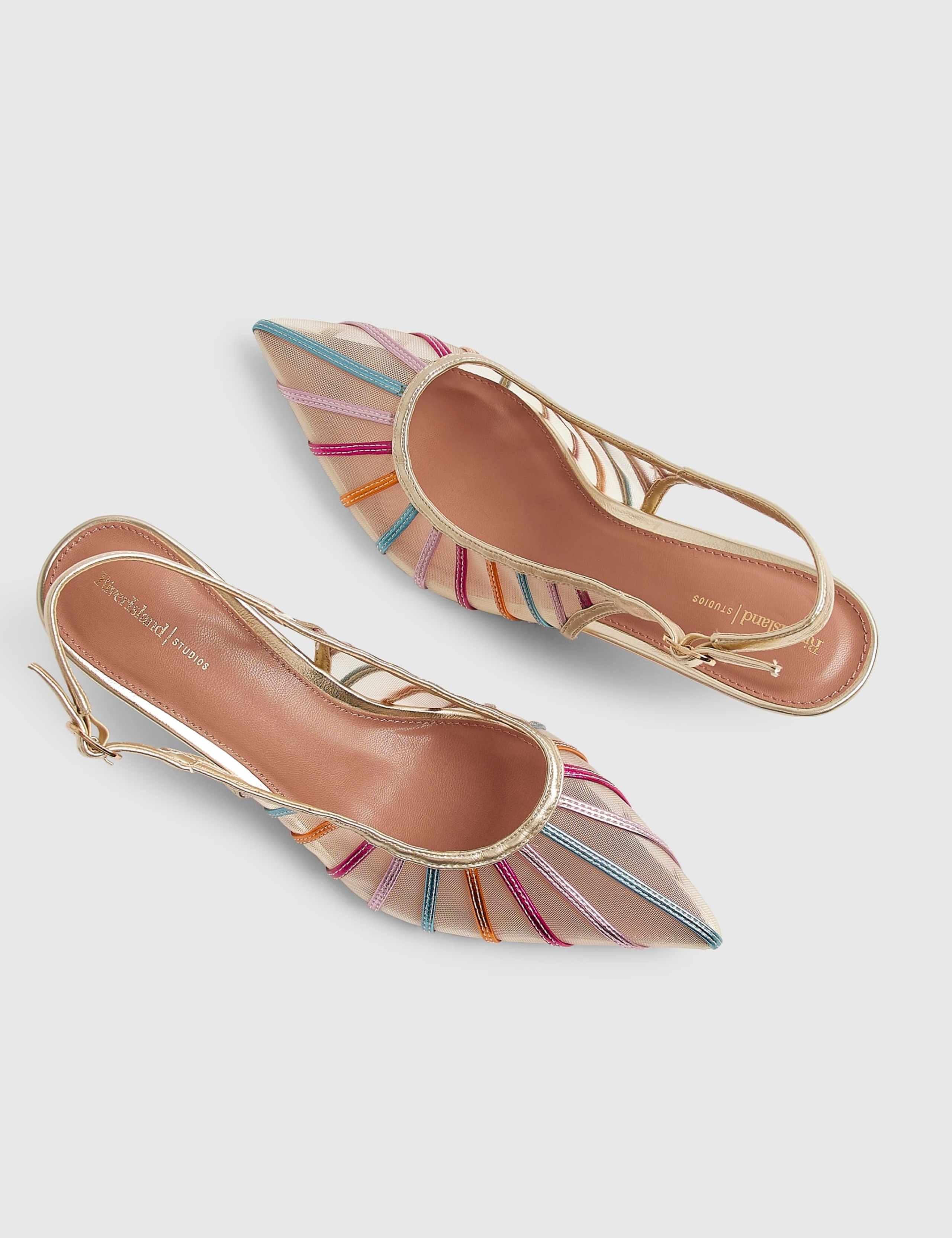 Mesh Stiletto Pointed Slingback Shoes 4 of 5