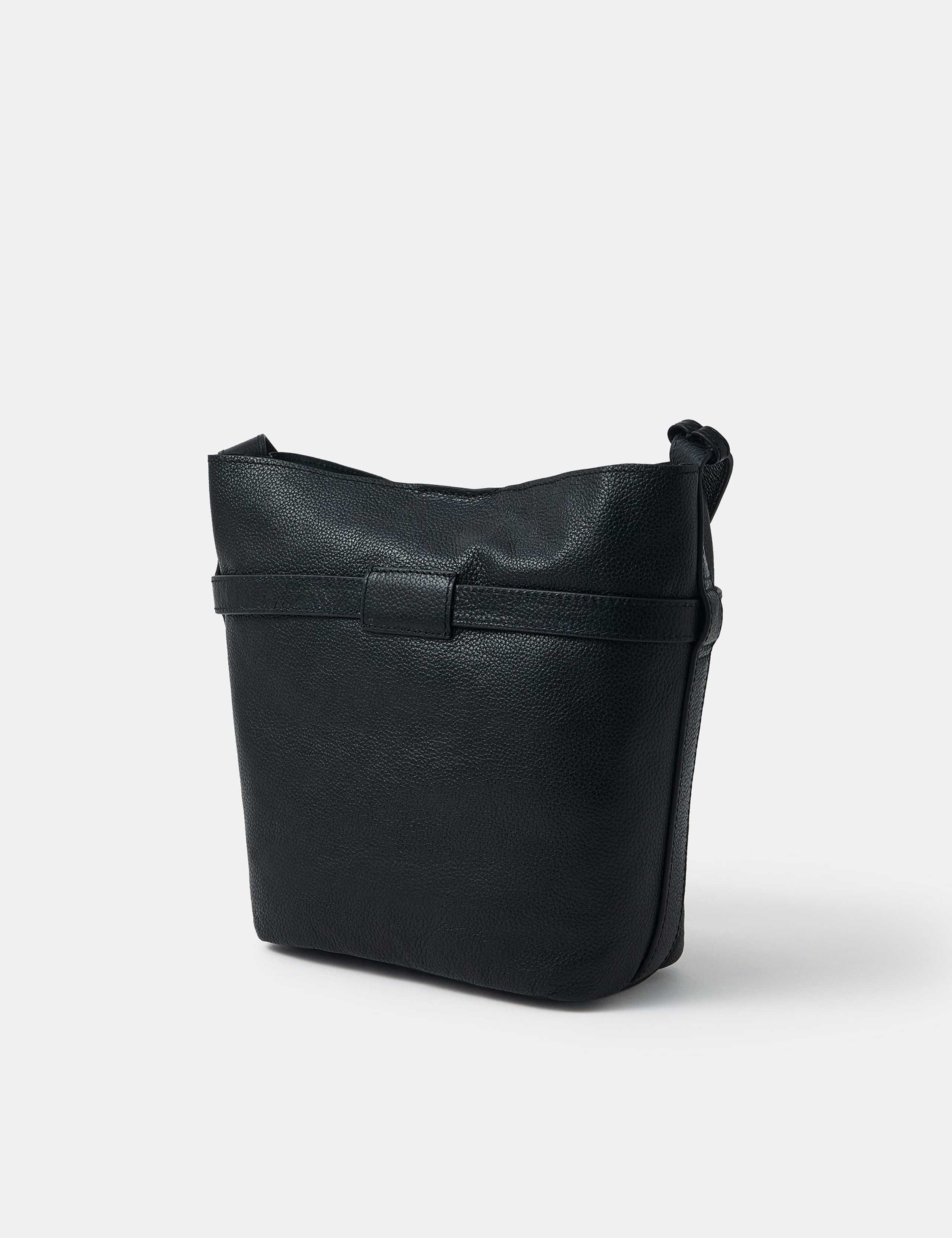 Leather Cross Body Bucket Bag 2 of 4