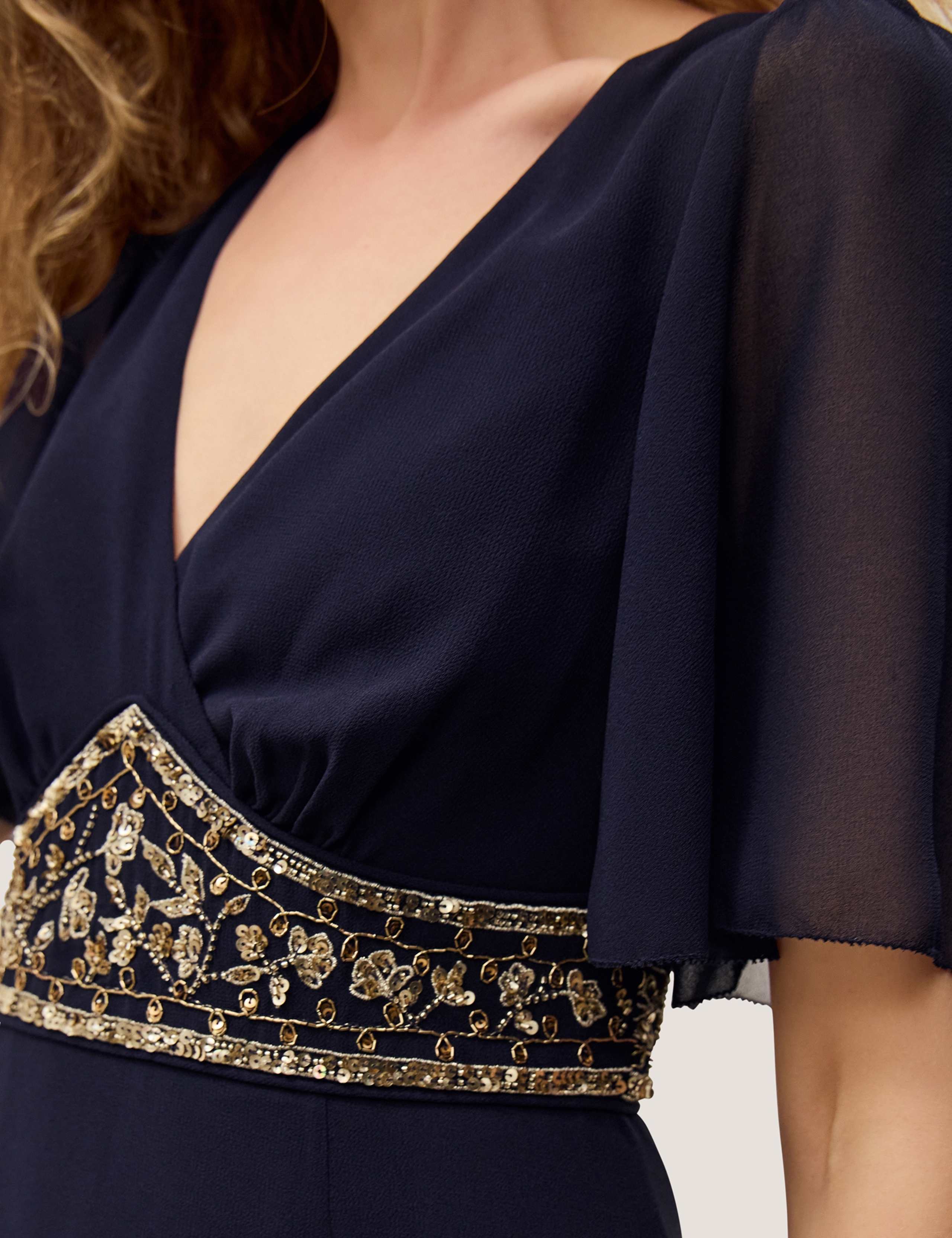 Embellished V-Neck Maxi Skater Dress 4 of 4