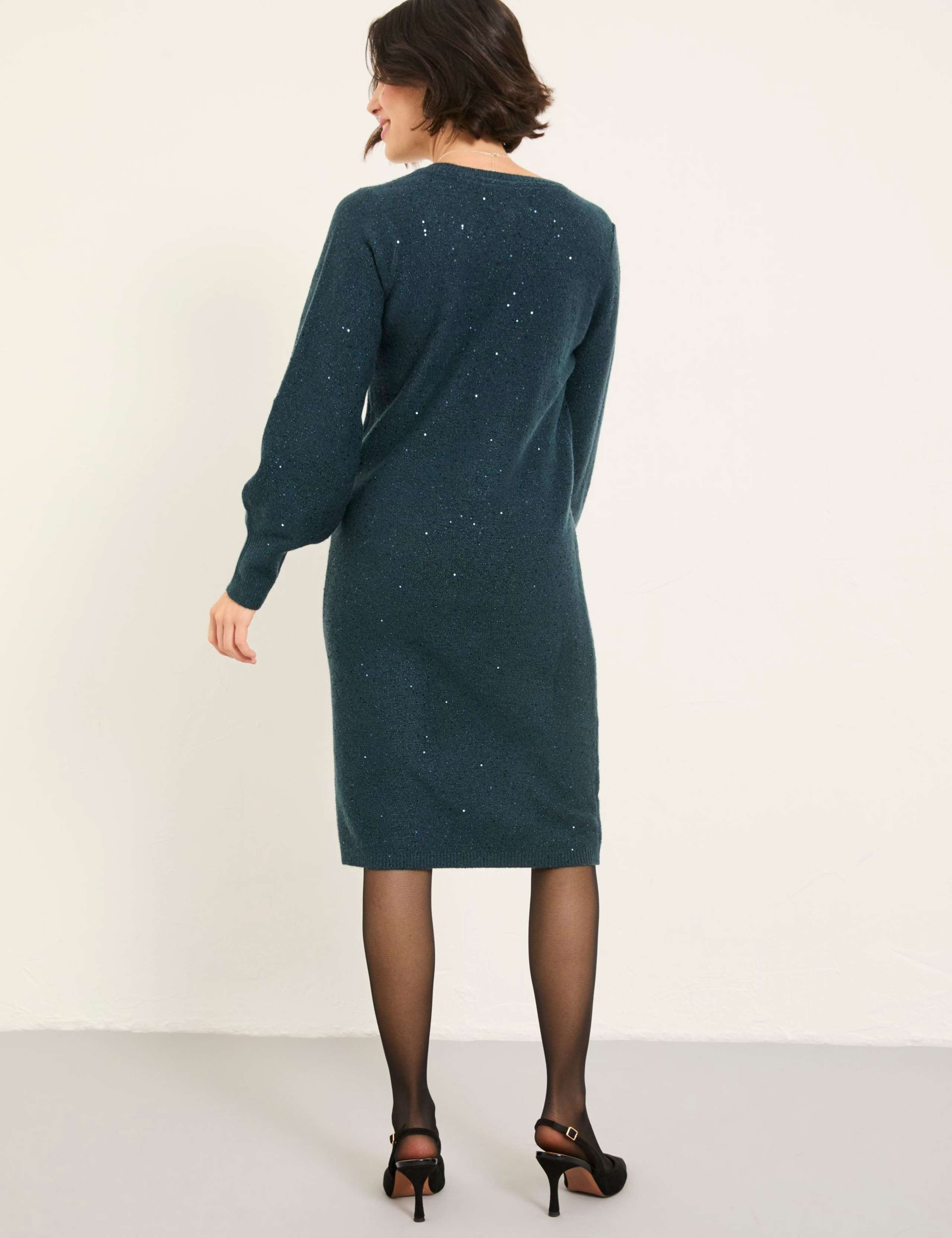 Sparkly Knee Length Jumper Dress 5 of 6