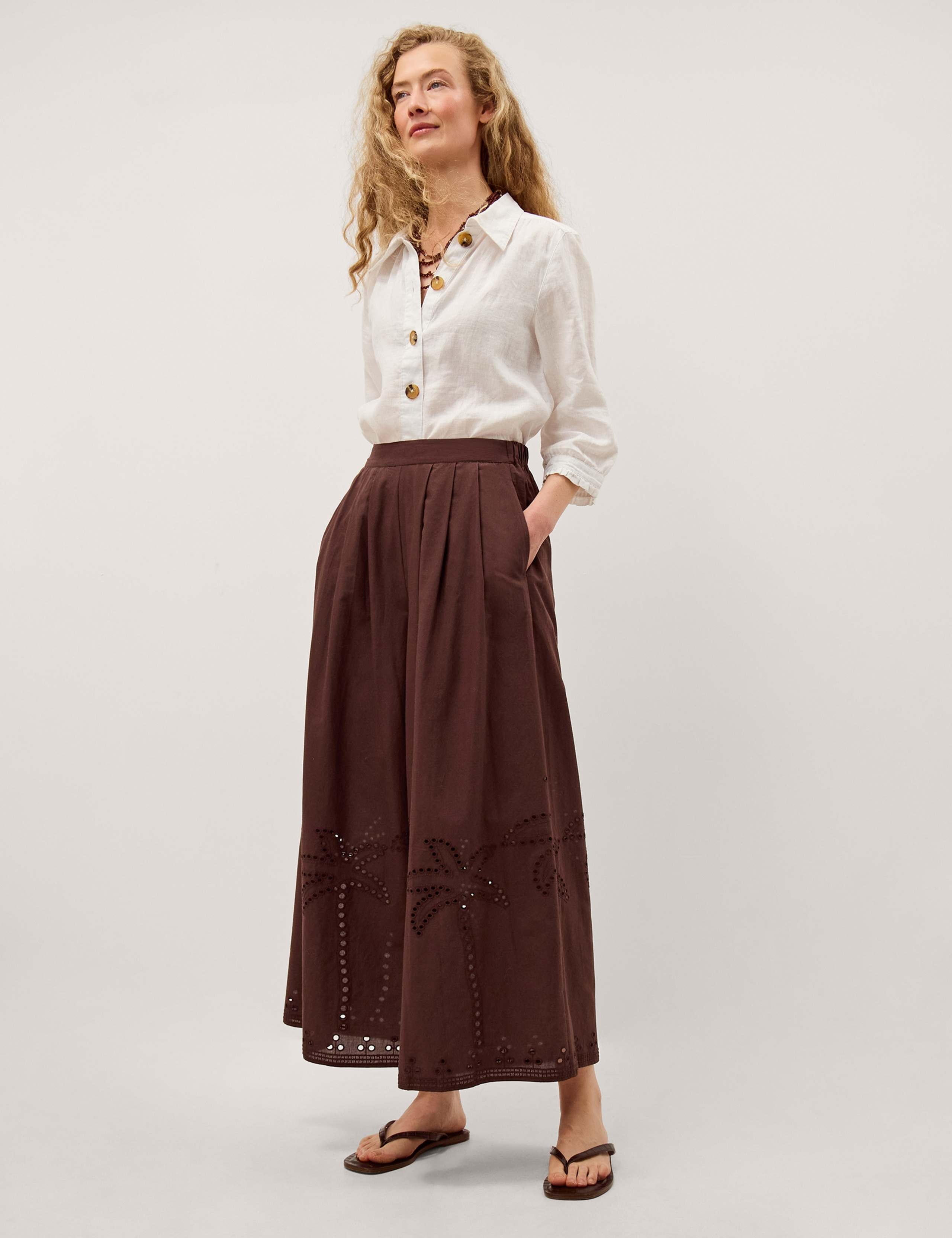 Pure Cotton Wide Leg Trousers 2 of 4