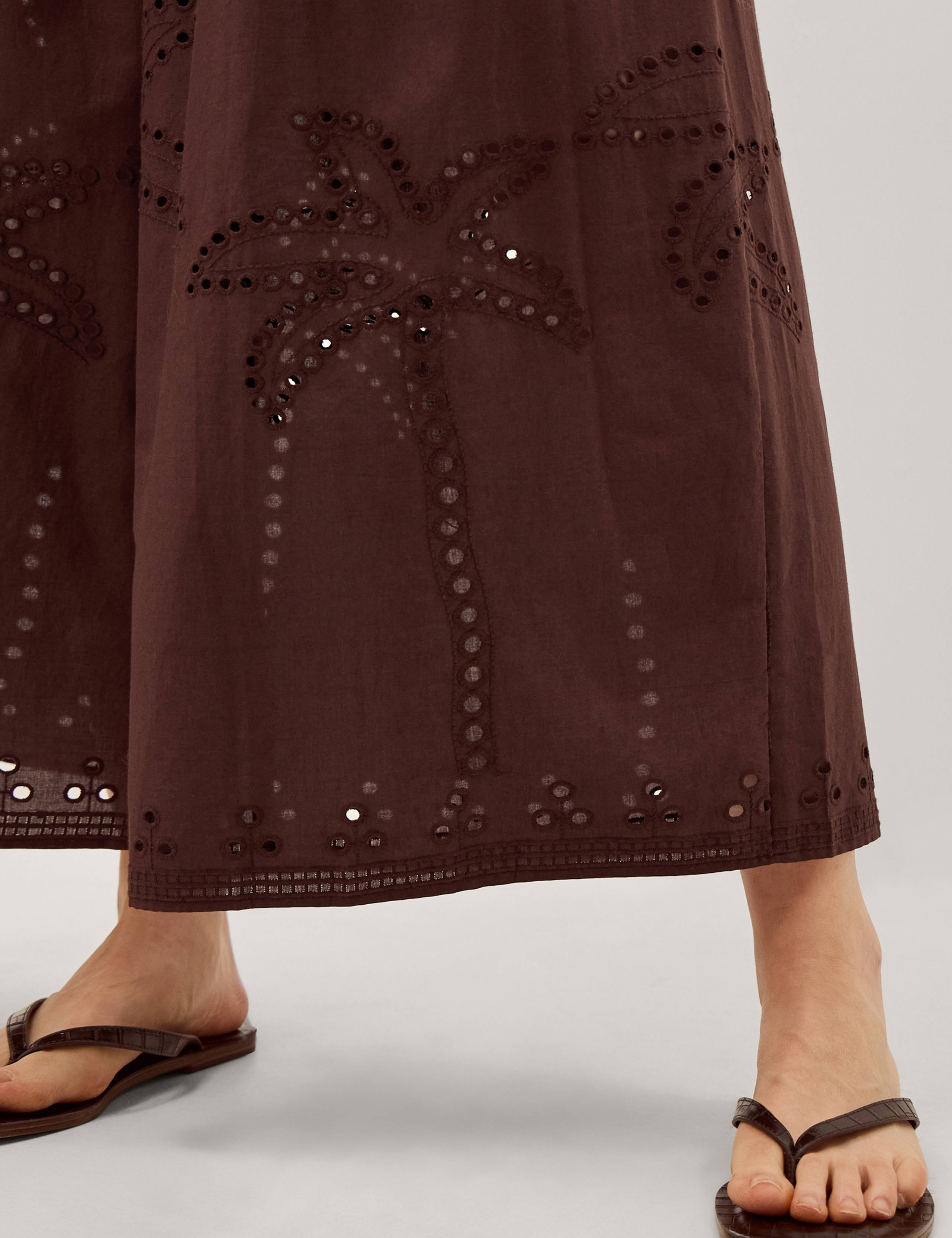Pure Cotton Wide Leg Trousers 4 of 4