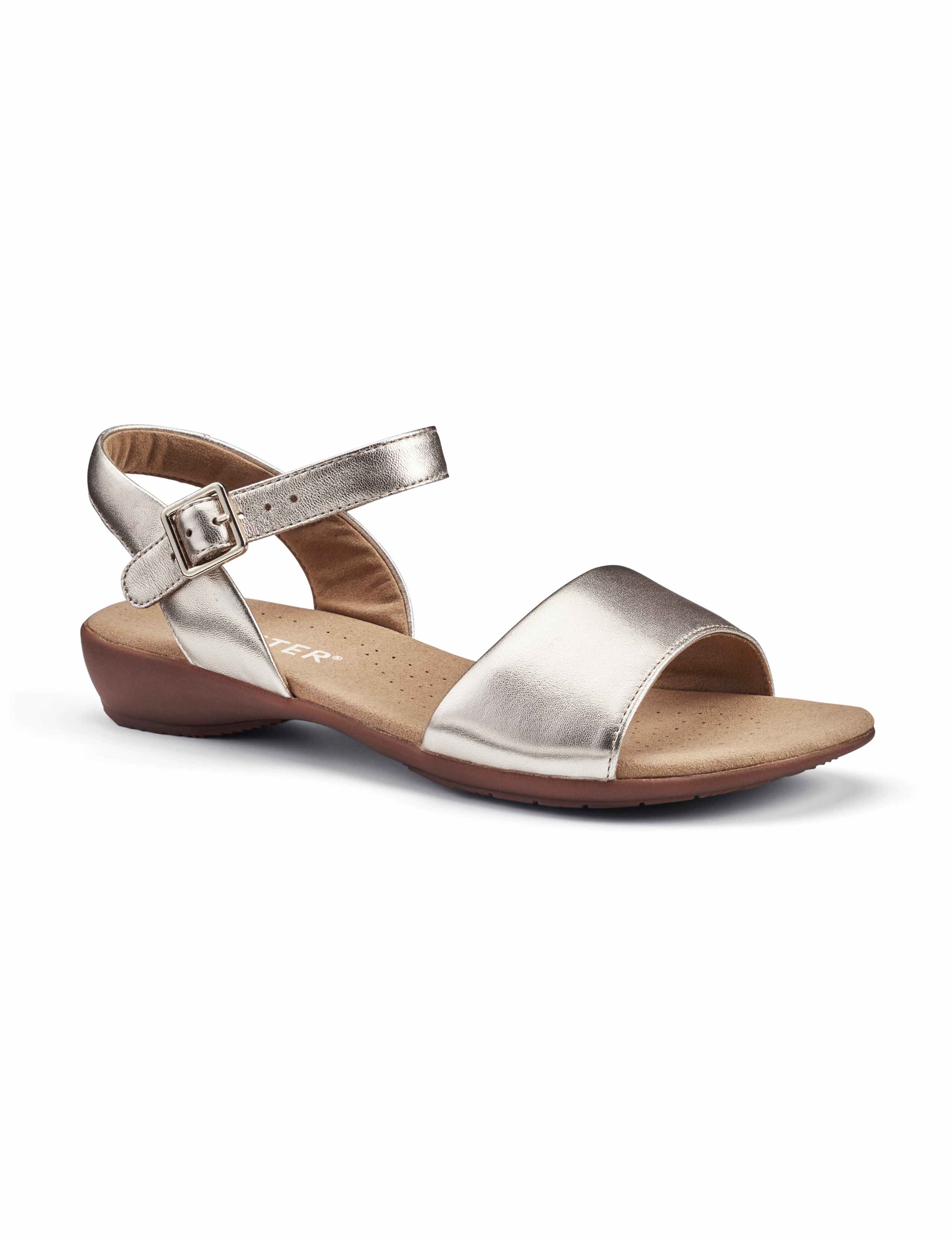 Wide Fit Leather Ankle Strap Flat Sandals 3 of 4