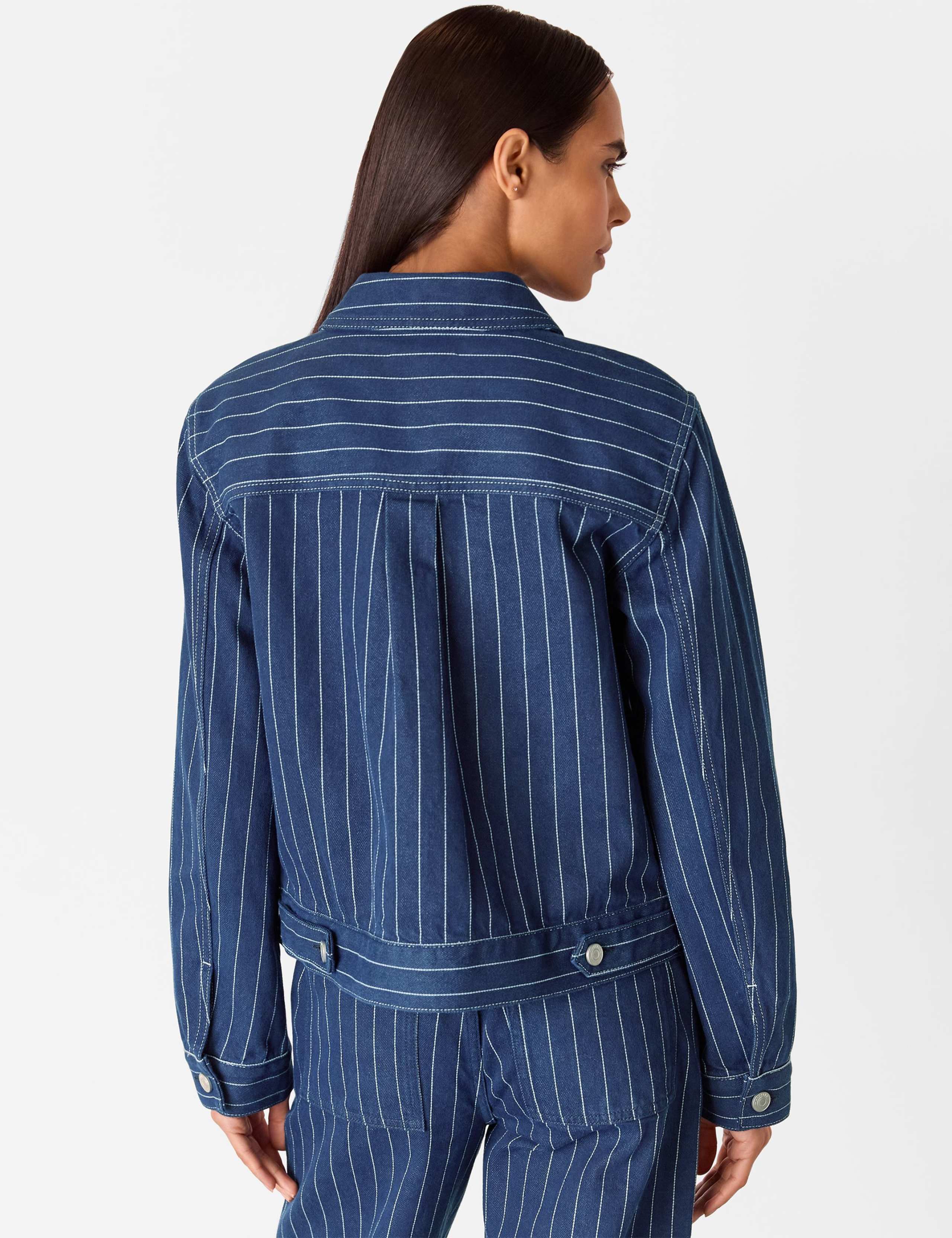 Denim Pinstriped Jacket 3 of 4