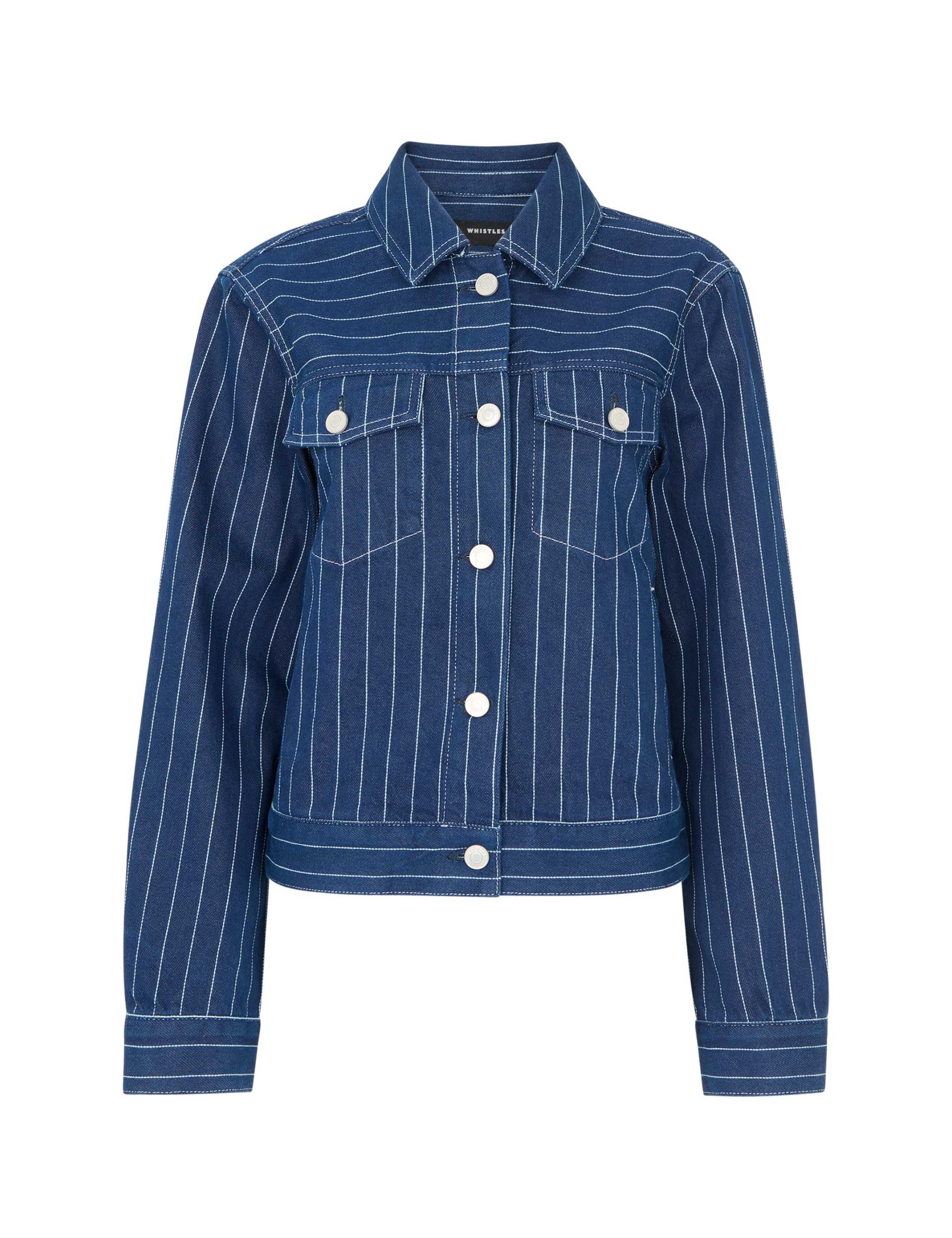 Denim Pinstriped Jacket 2 of 4