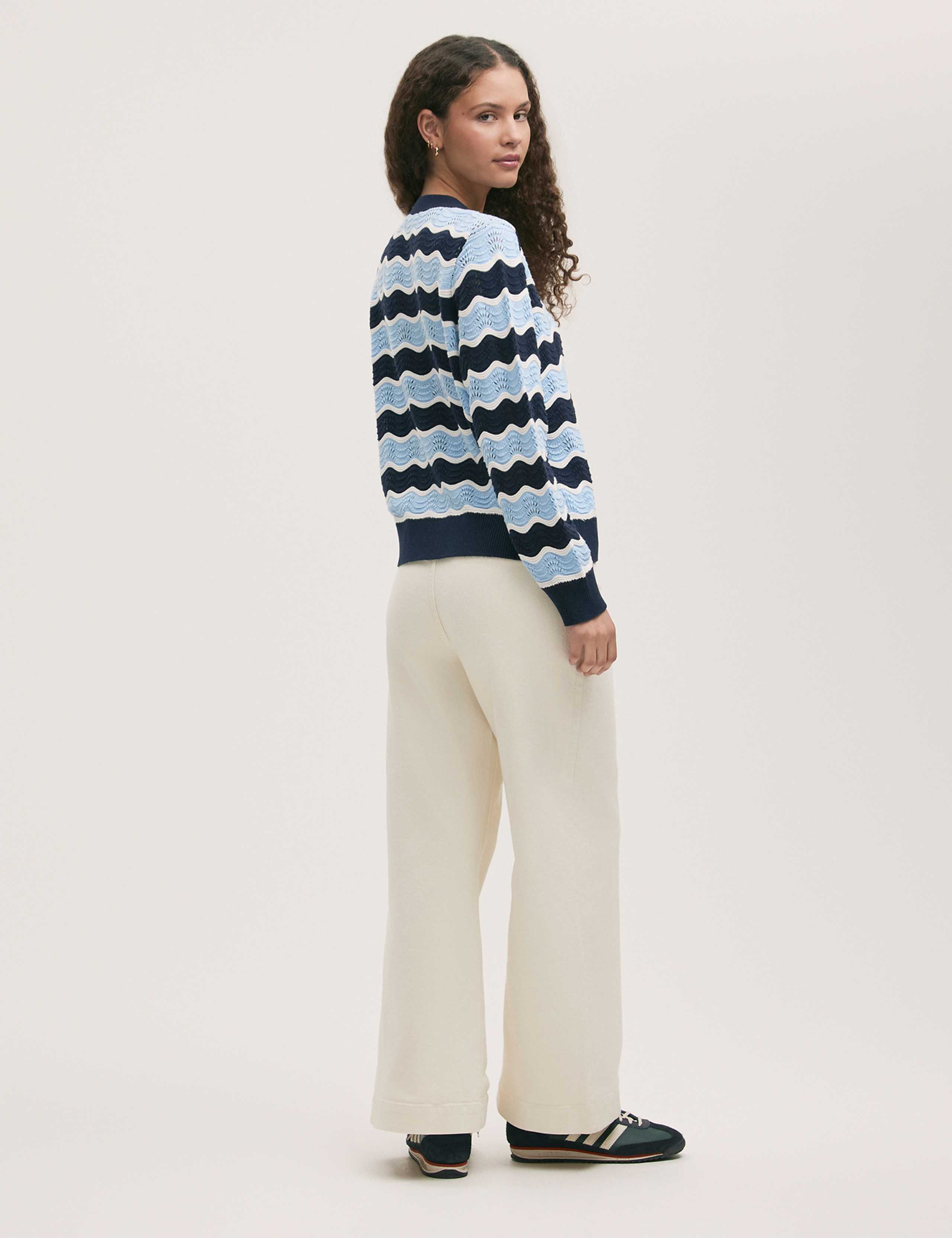 Pure Cotton Striped V-Neck Cardigan 3 of 4