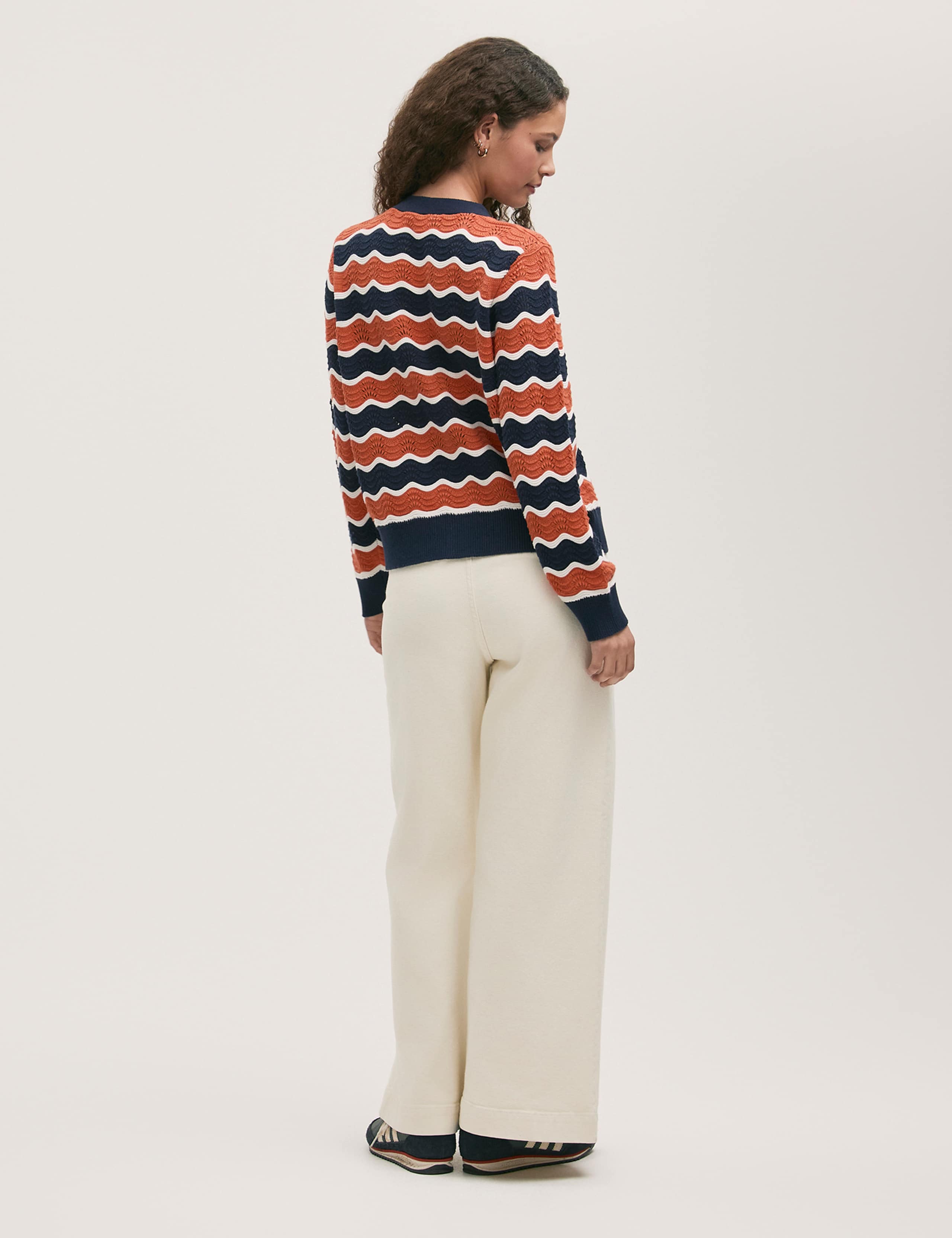 Pure Cotton Striped V-Neck Cardigan 3 of 4