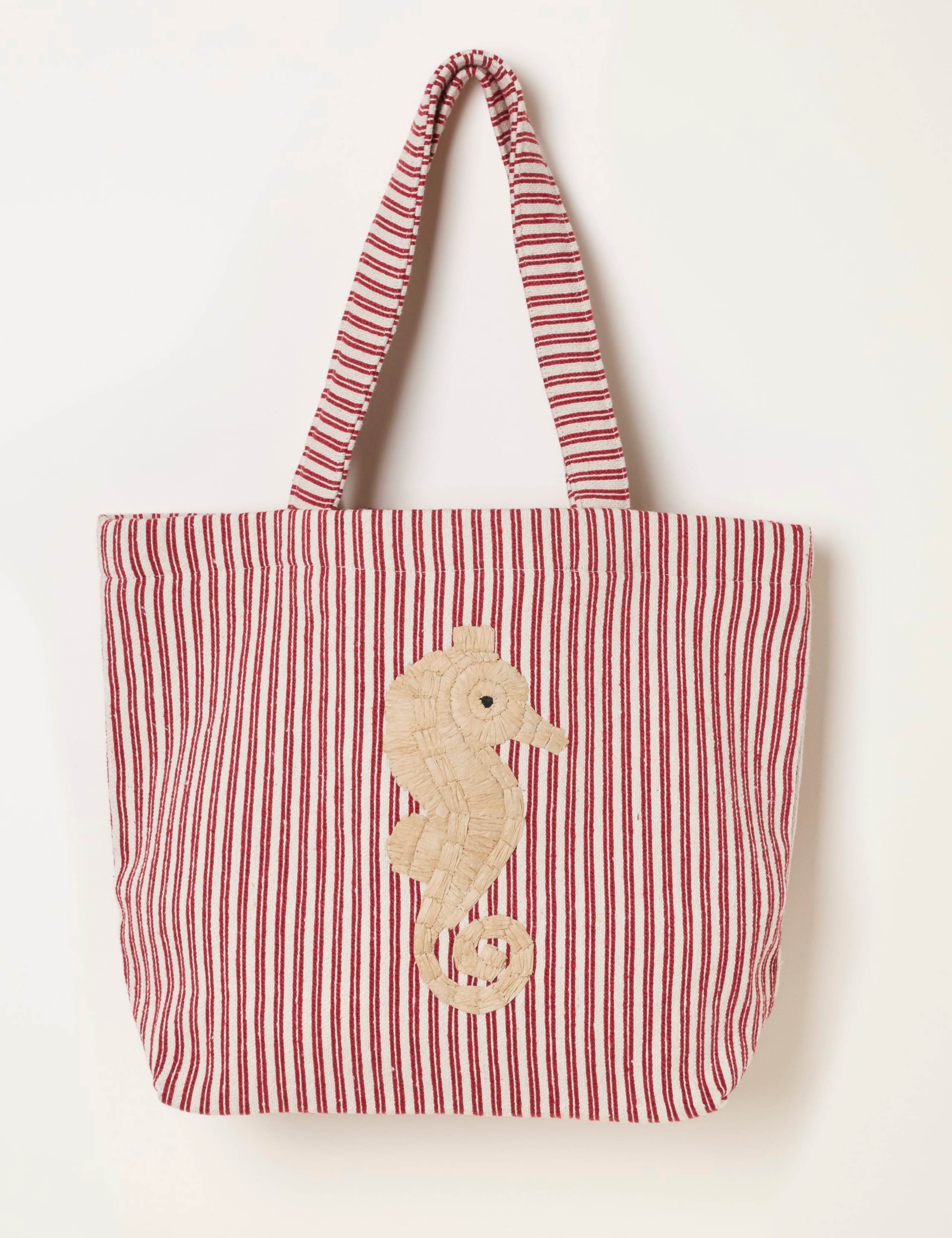Cotton Rich Striped Seahorse Tote Bag 2 of 5
