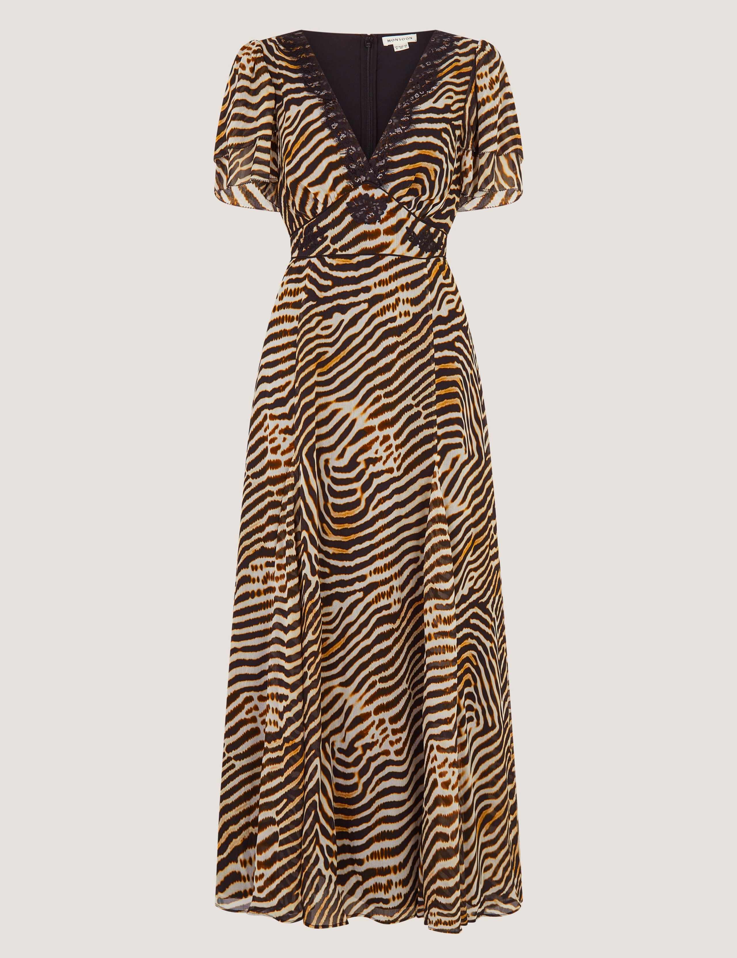 Animal Print V-Neck Midi Tea Dress 2 of 5