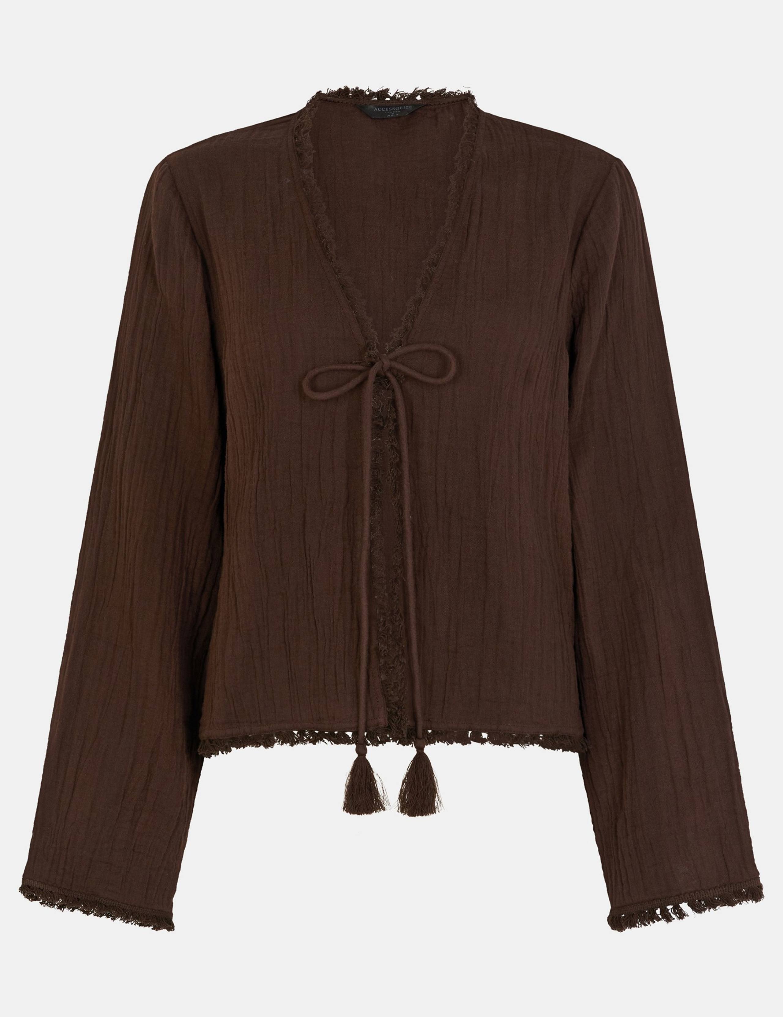 Pure Cotton Crinkle Beach Cover Up Top 2 of 4