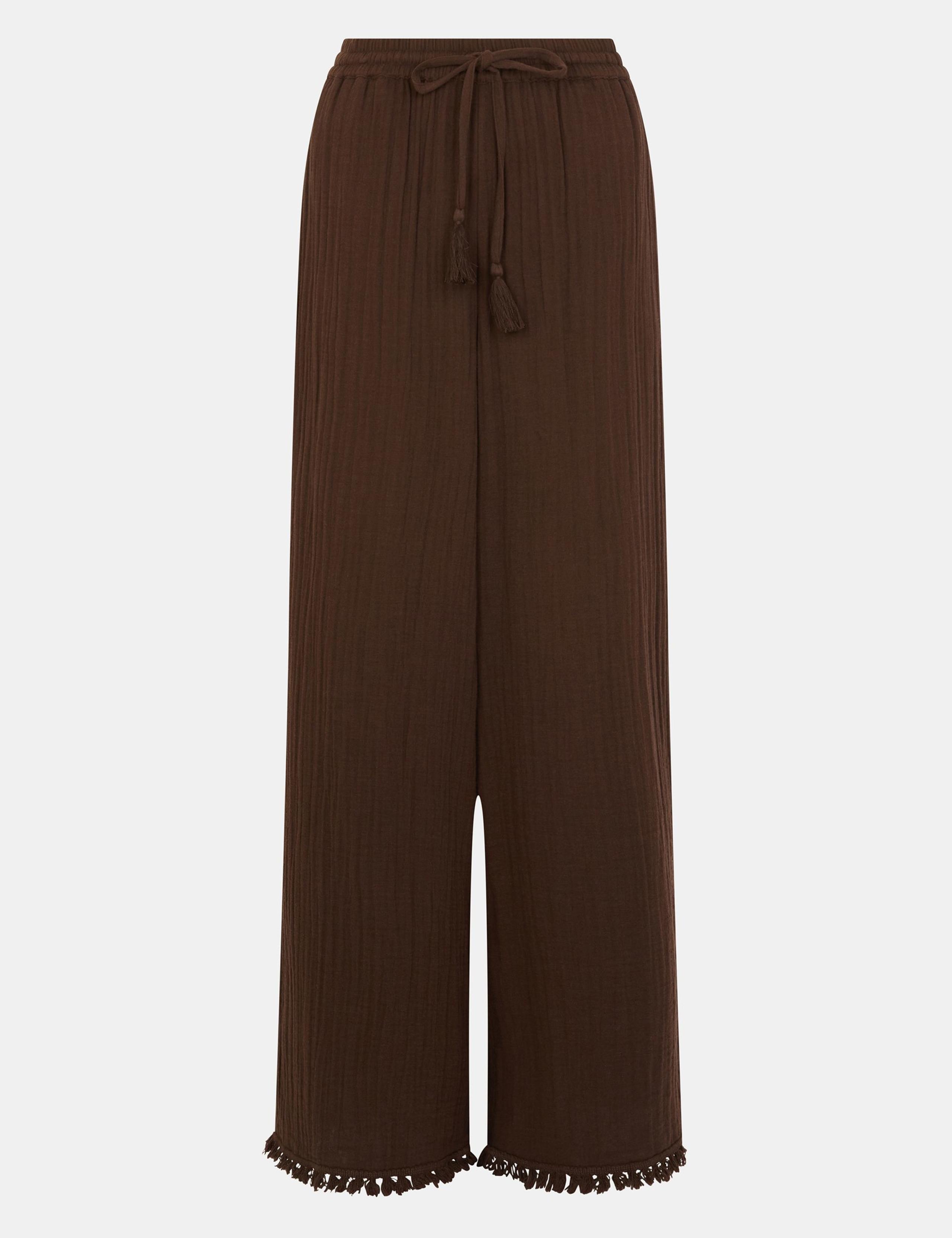 Pure Cotton Drawstring Wide Leg Beach Trousers 2 of 4