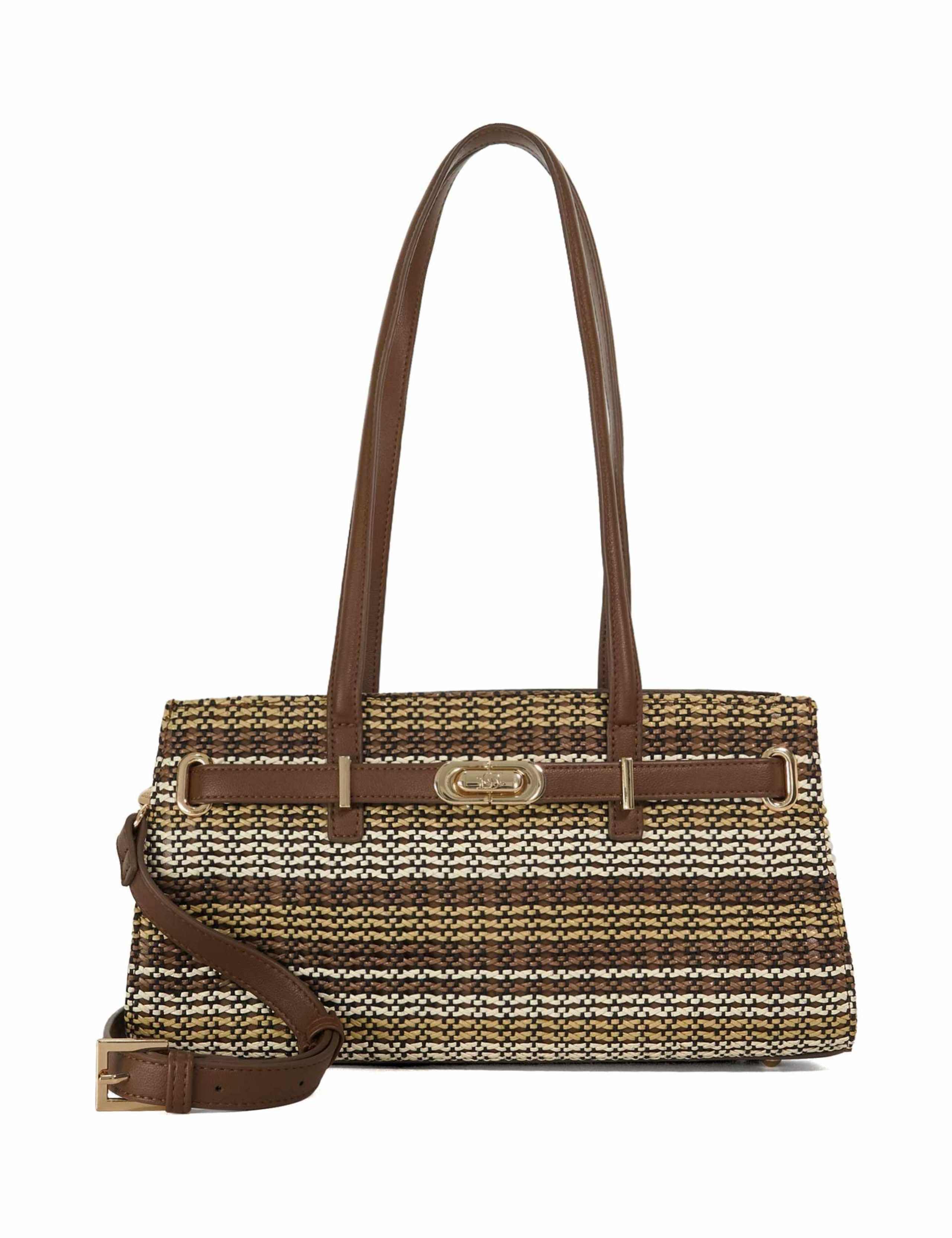 Faux Leather Croc Effect Shoulder Tote Bag 1 of 5