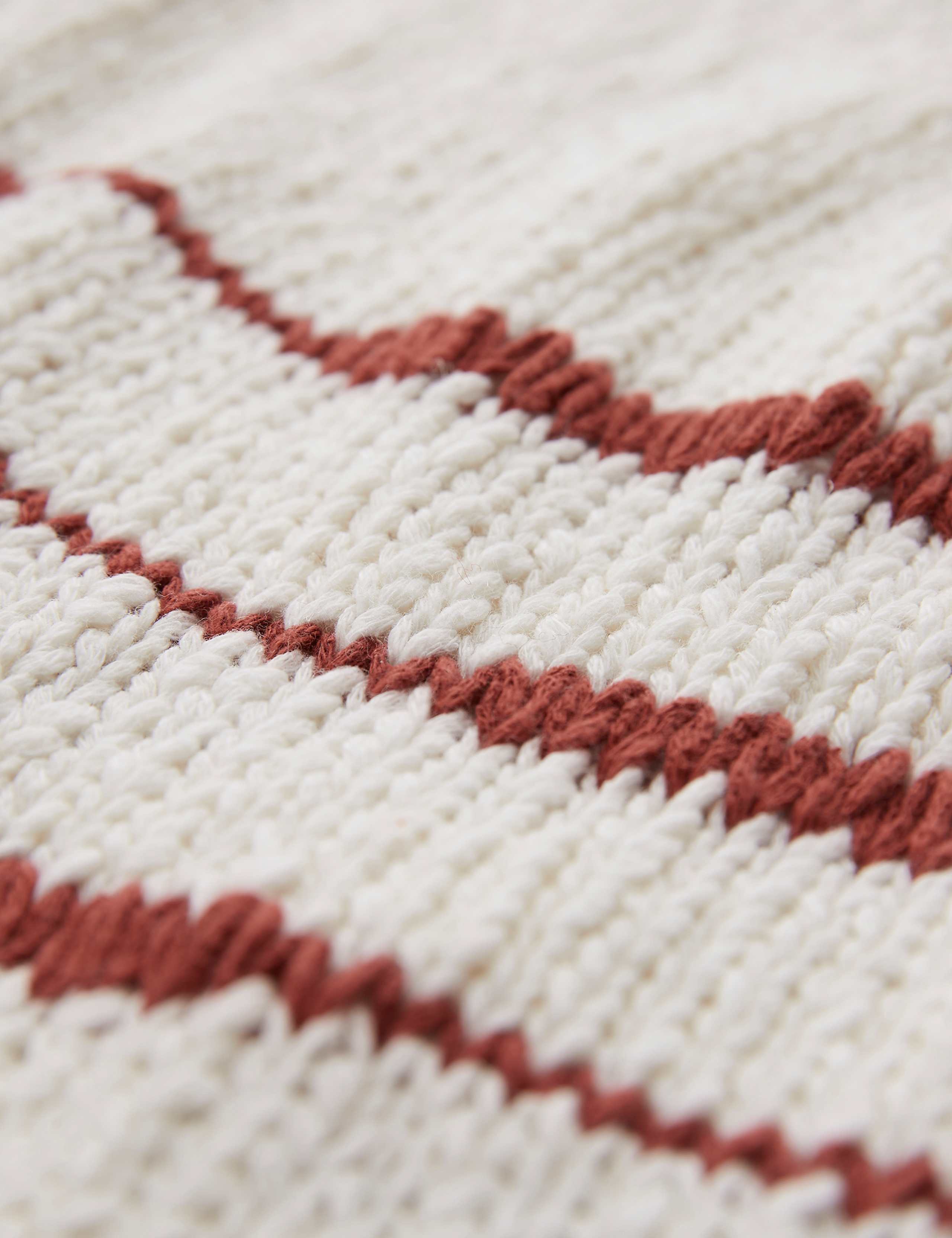 Linen Blend Striped Crew Neck Jumper 4 of 4