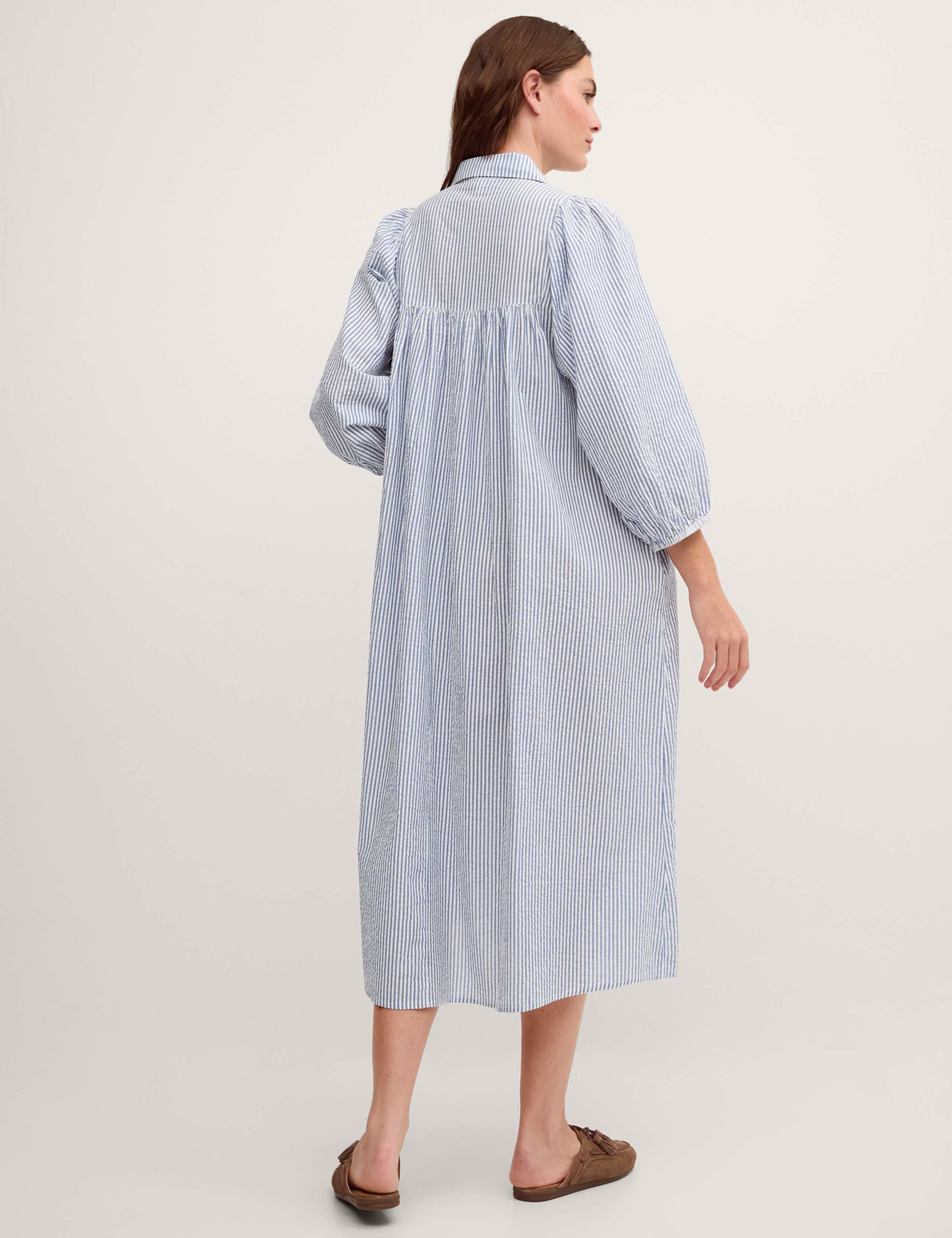 Pure Cotton Striped Midi Smock Dress 4 of 5