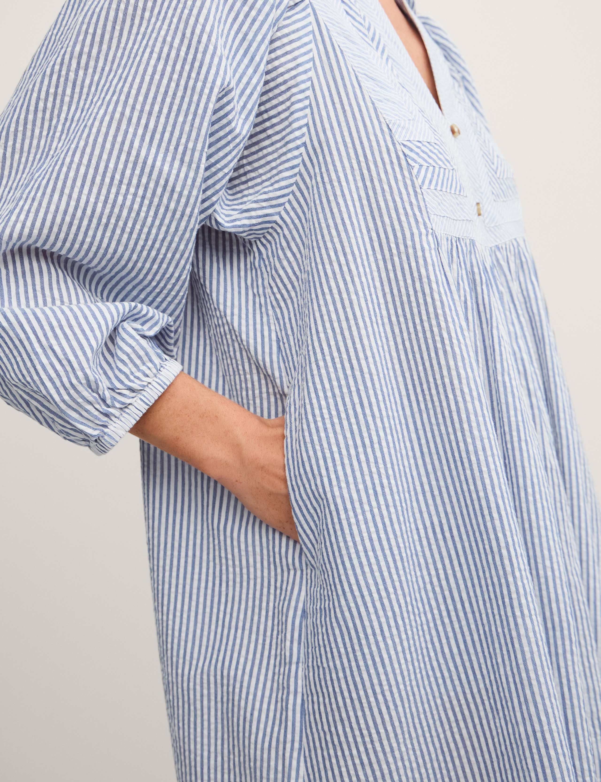 Pure Cotton Striped Midi Smock Dress 5 of 5