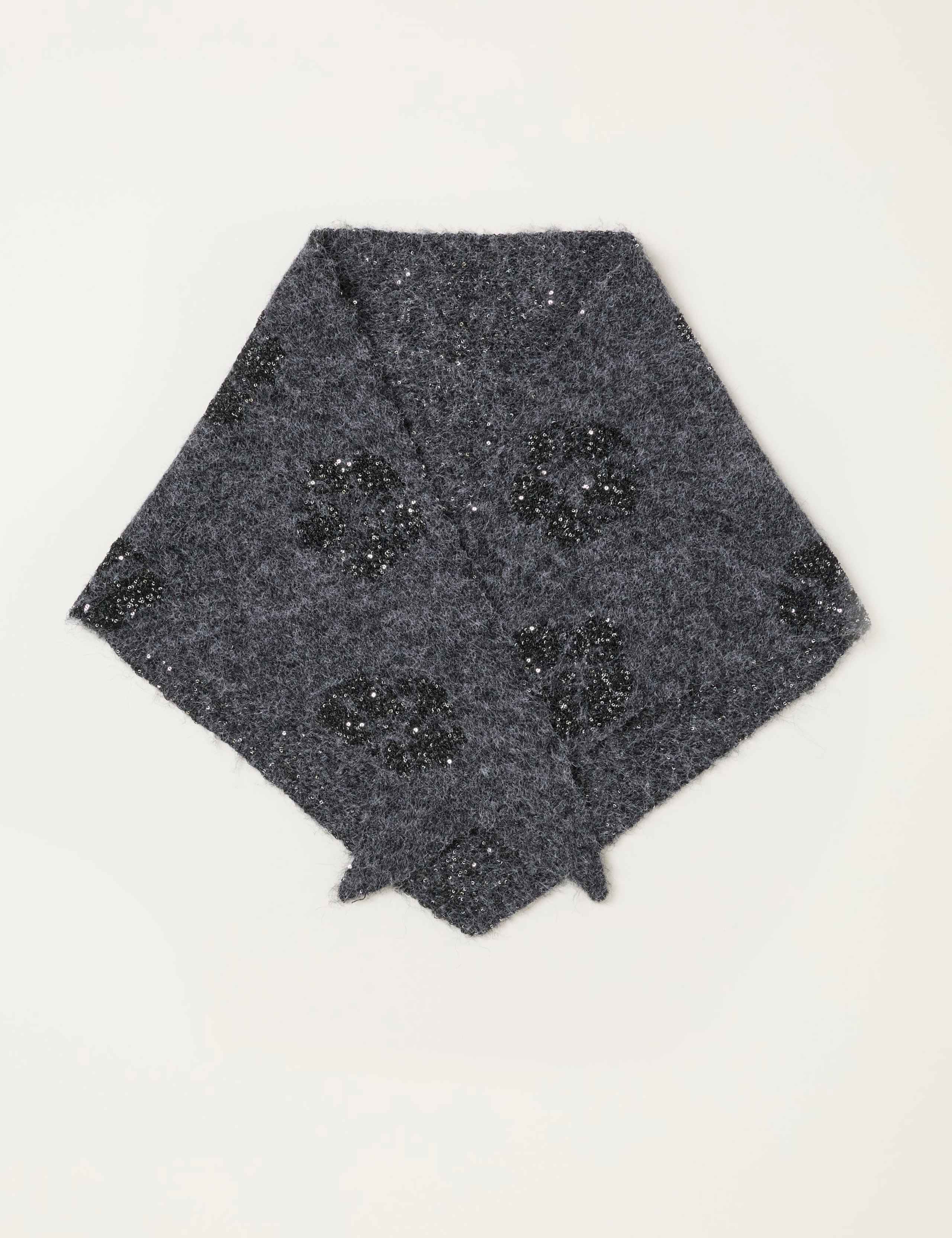 Floral Sequin Triangle Scarf 1 of 3