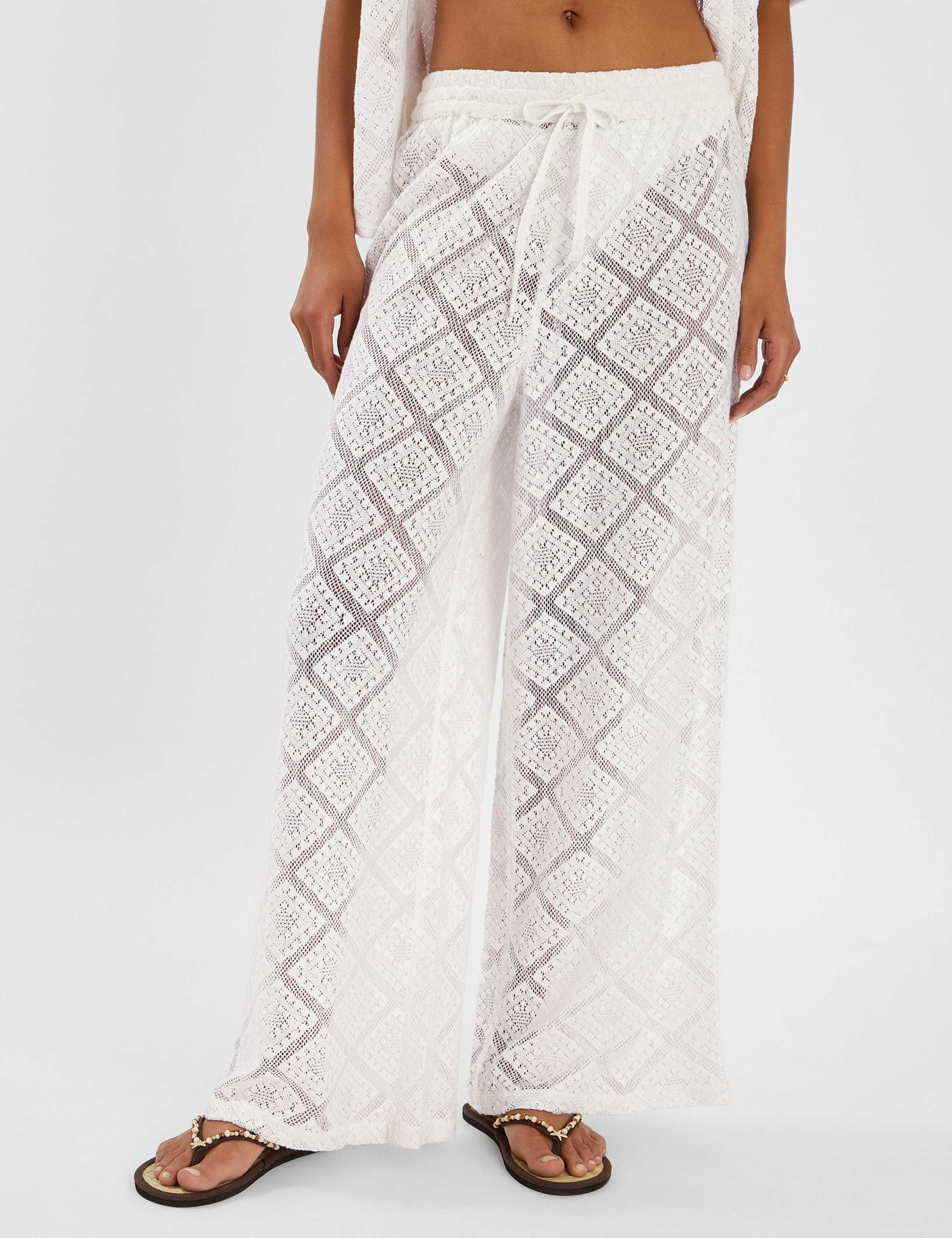 Geometric Lace Beach Trousers 1 of 4