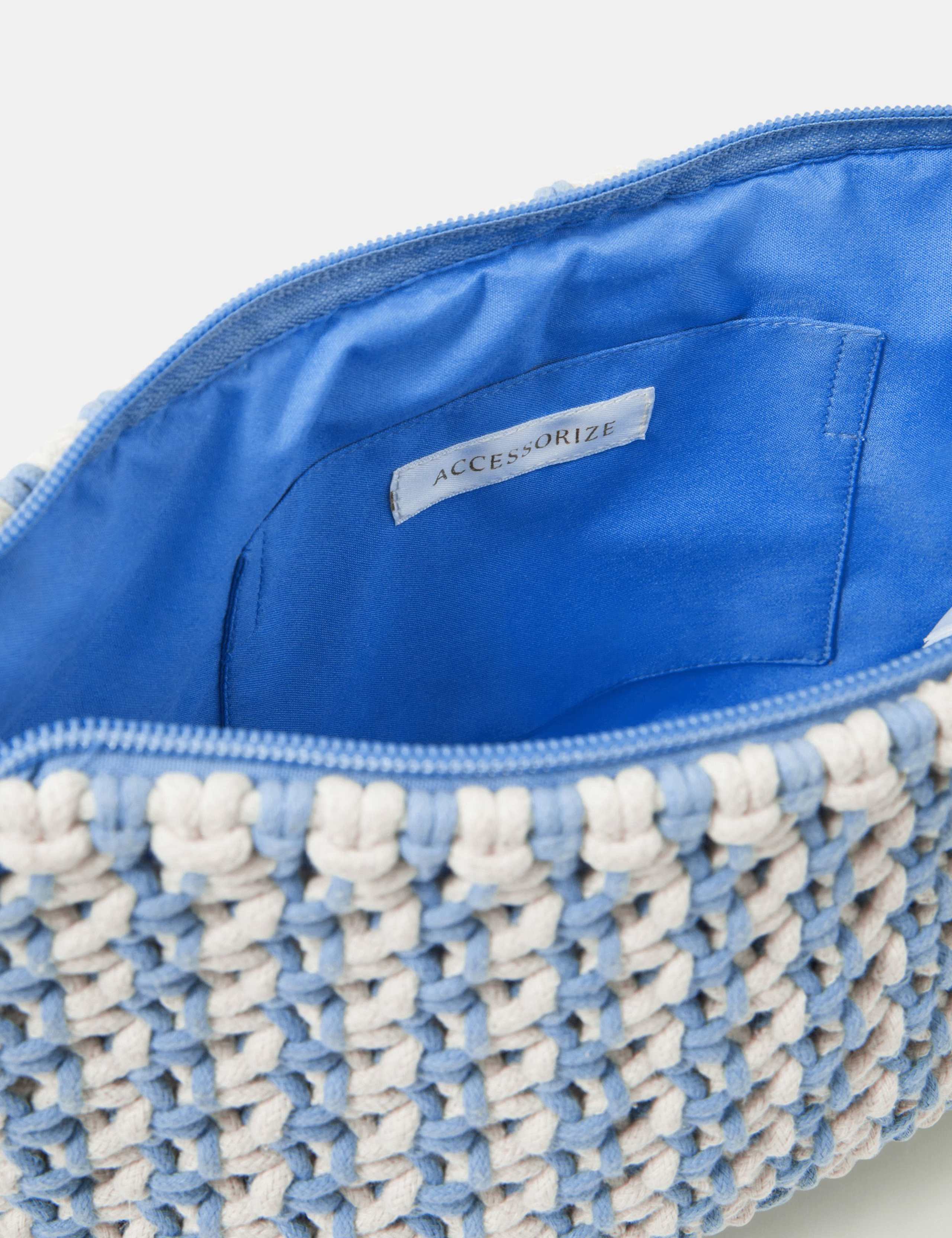 Pure Cotton Macrame Clutch Bag 4 of 5