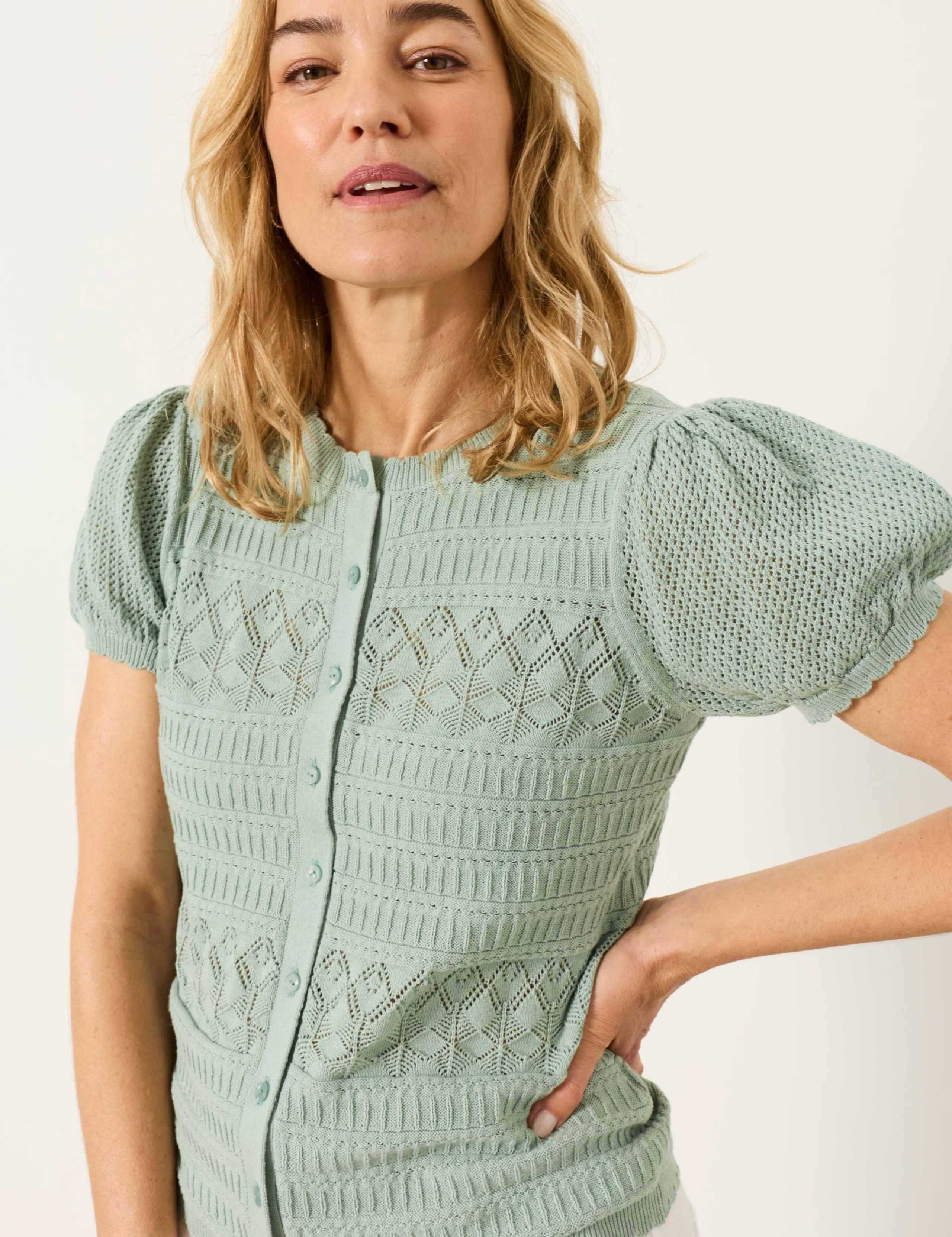 Pure Cotton Embroidered Cardigan 1 of 5