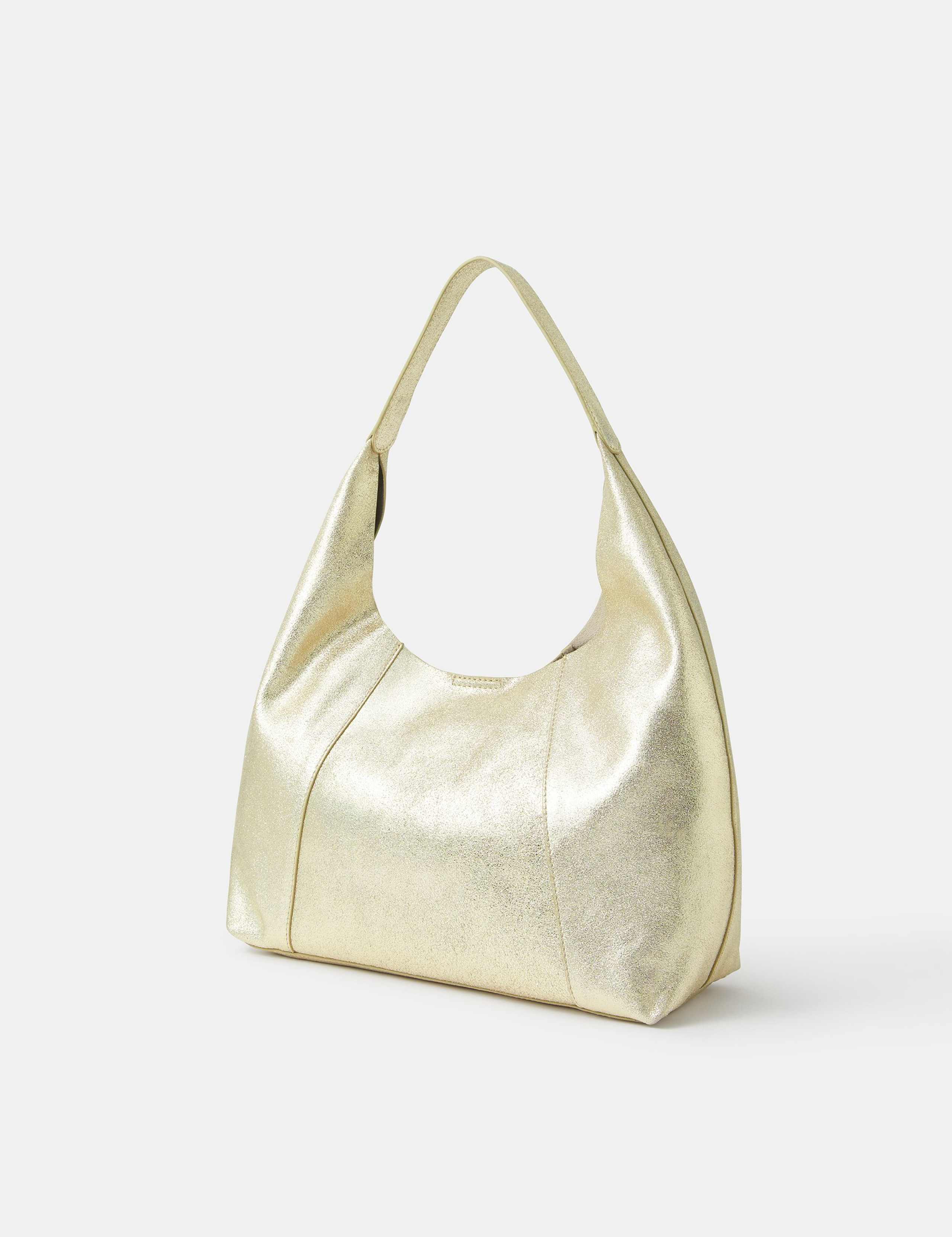 Suede Metallic Slouch Shoulder Bag 2 of 4