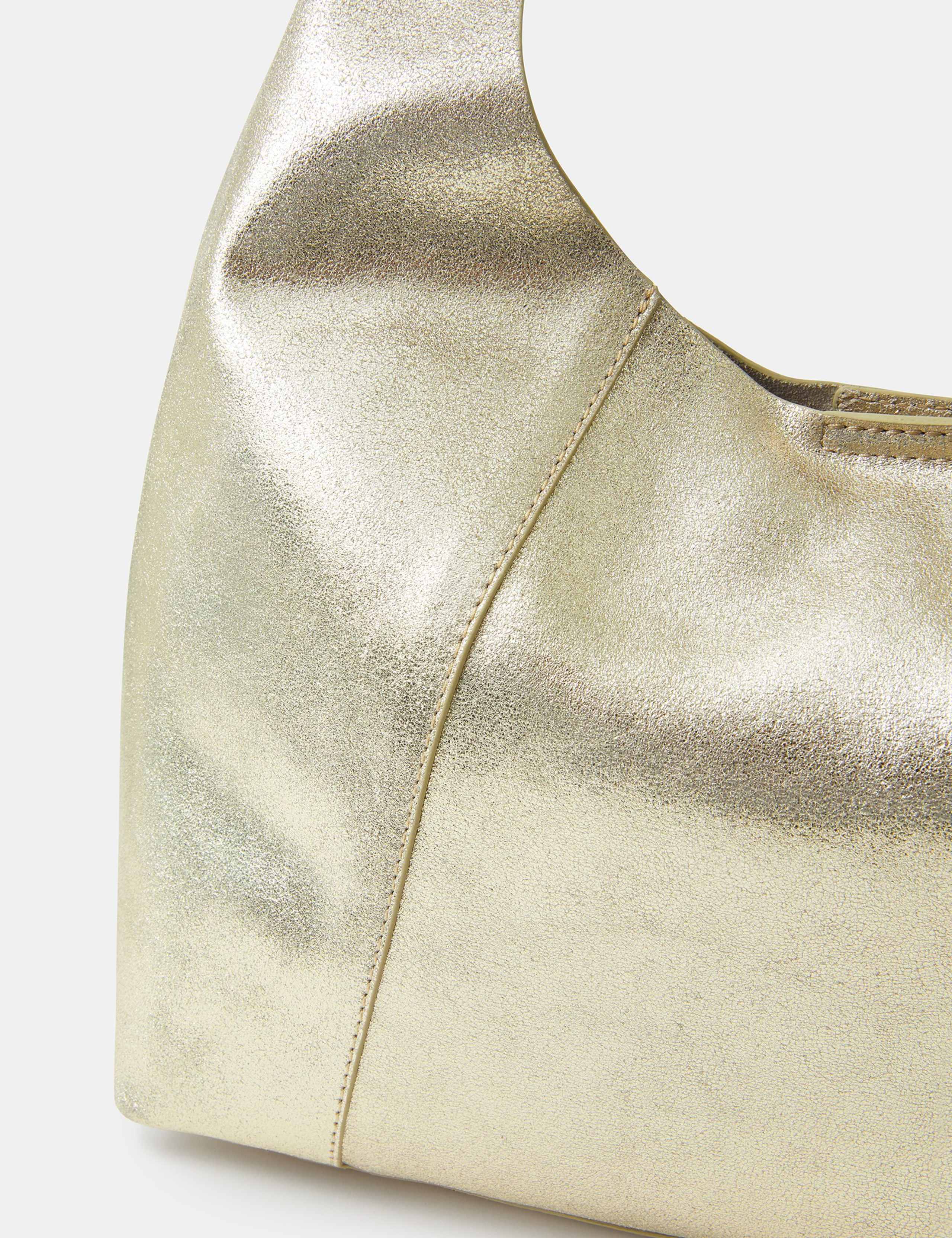 Suede Metallic Slouch Shoulder Bag 3 of 4