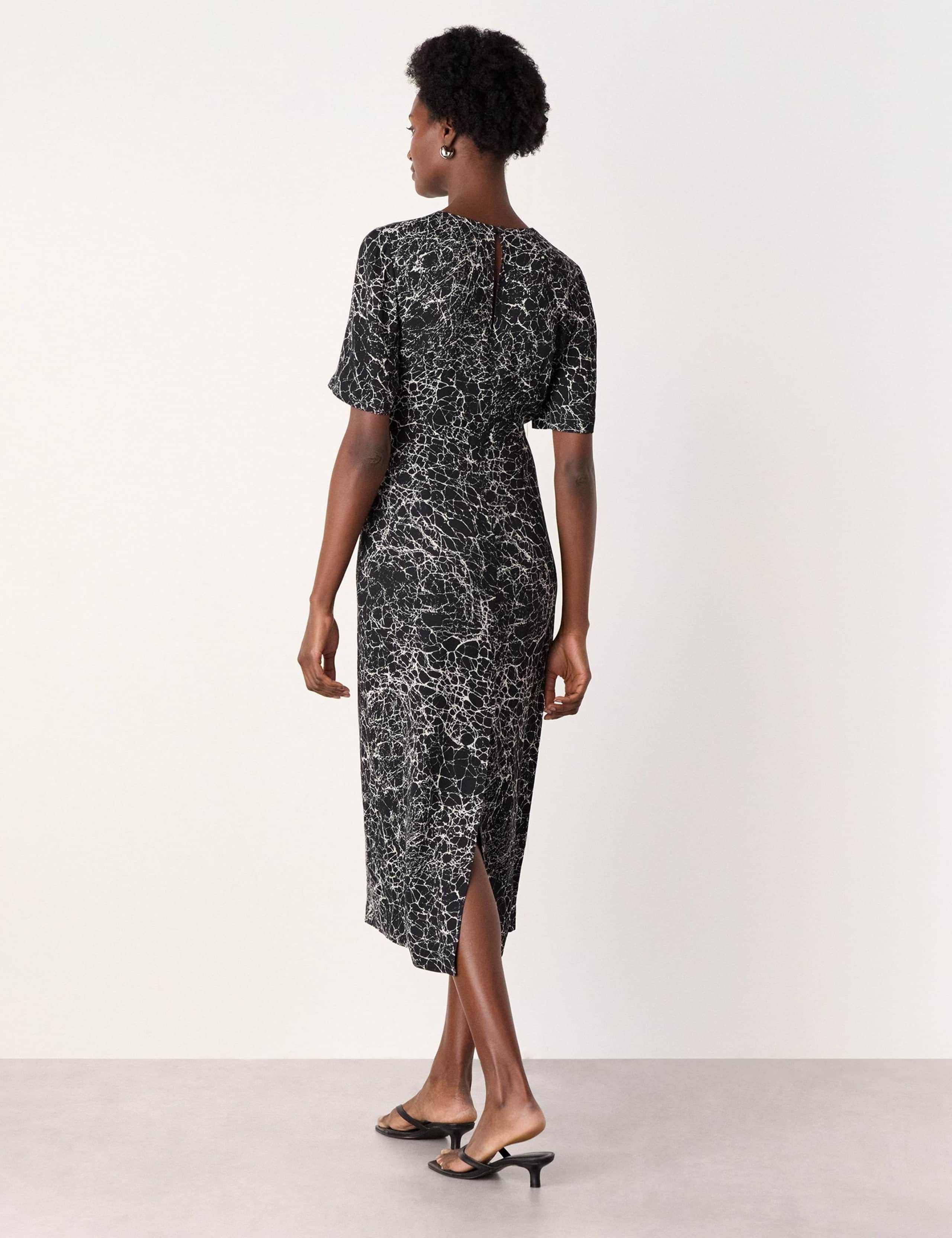 Crackle Print Twist Front Midi Shift Dress 3 of 4
