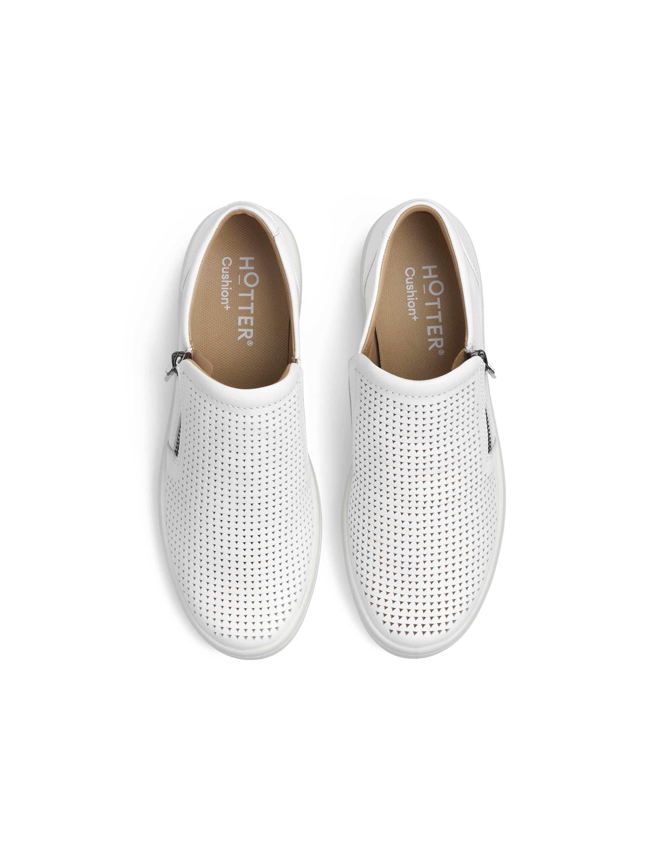Daisy Extra Wide Fit Leather Zip Trainers 4 of 4