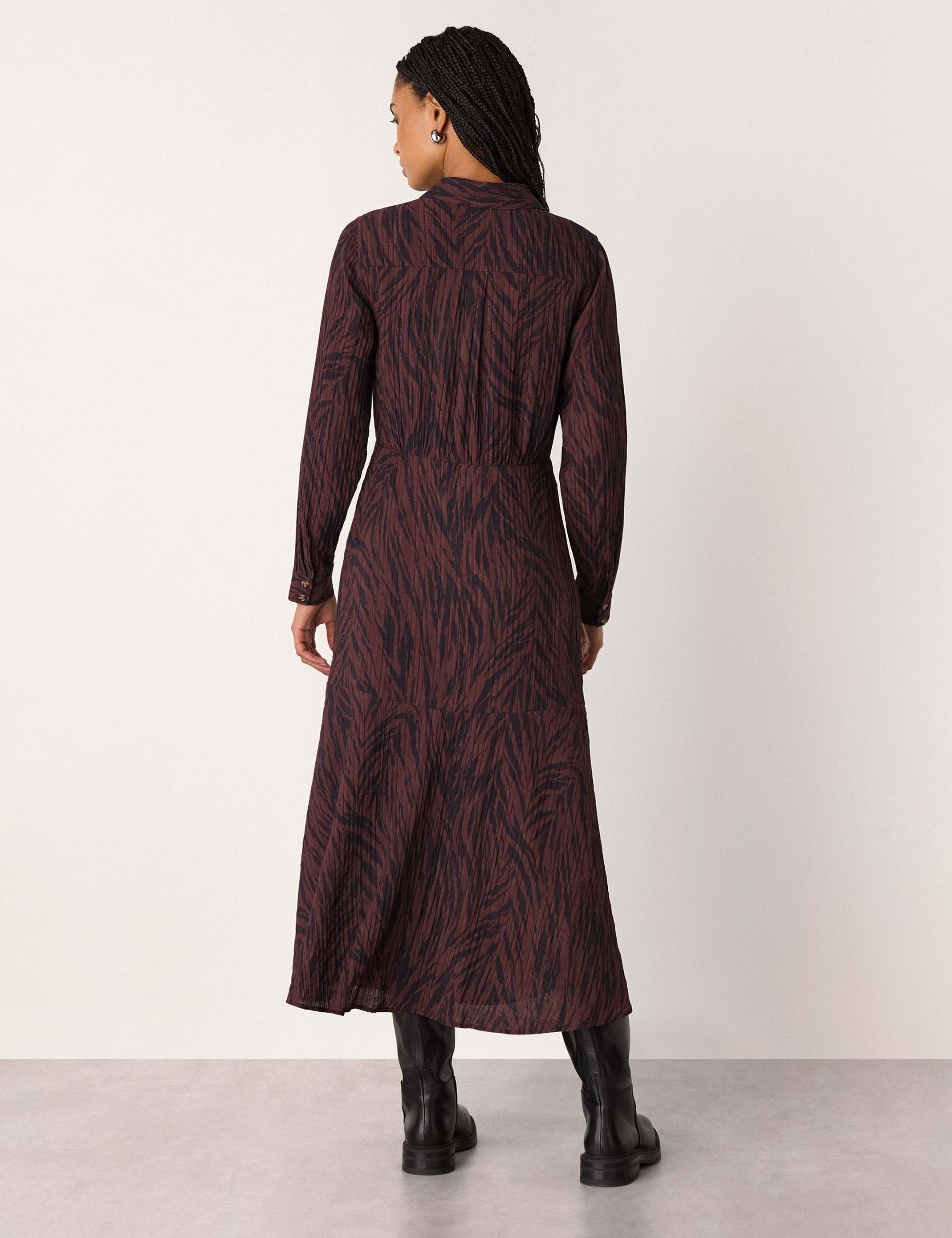 Animal Print Button Through Midi Shirt Dress 3 of 4