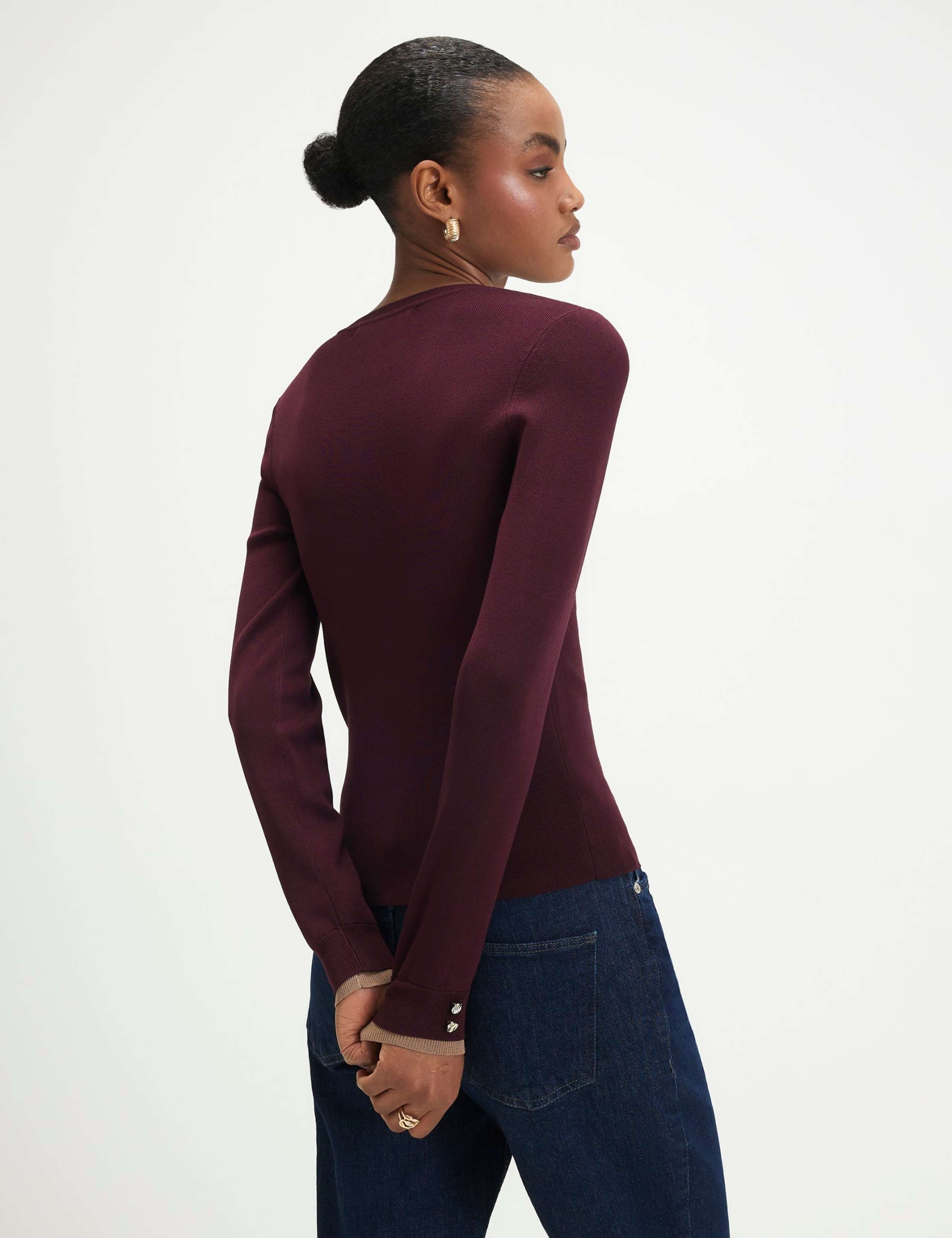 Ribbed Button Detail Knitted Top 3 of 6