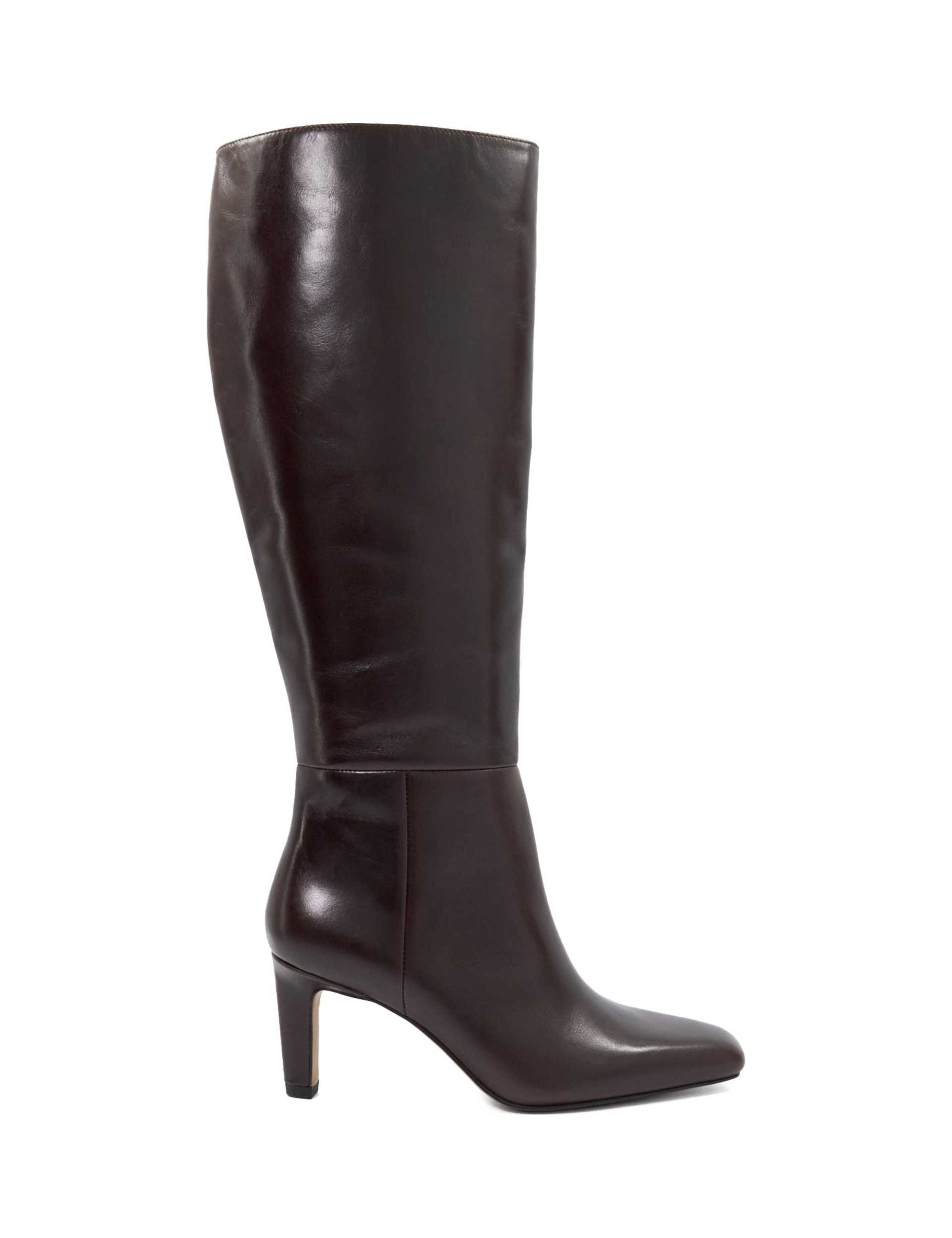 Round Toe Block Heel Knee Boots 1 of 5