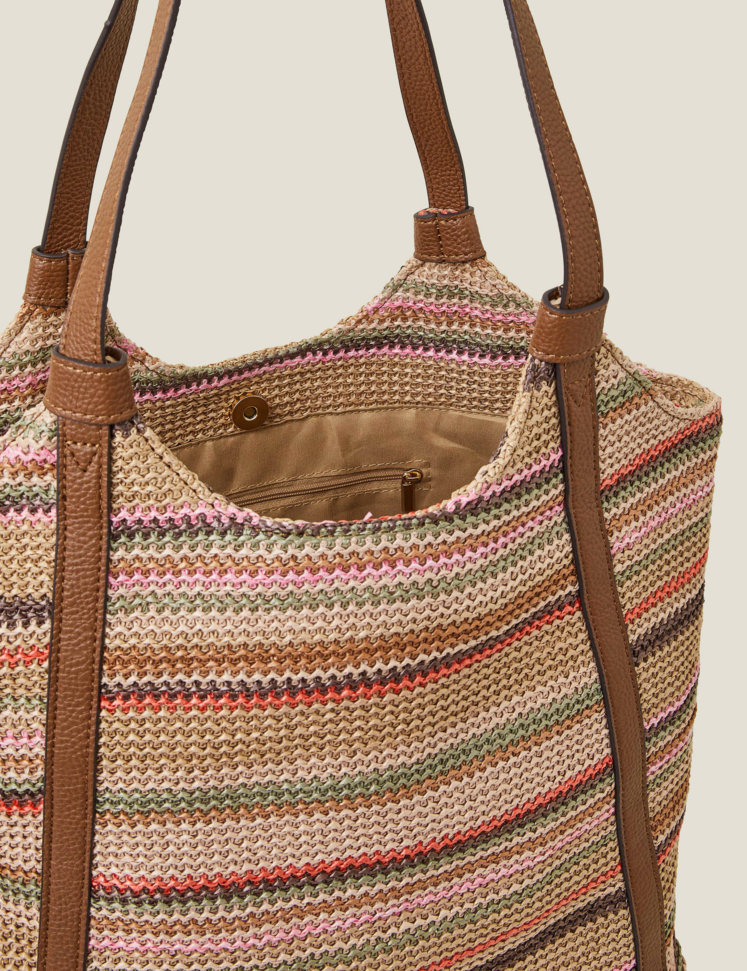 Striped Woven Shoulder Bag 3 of 3