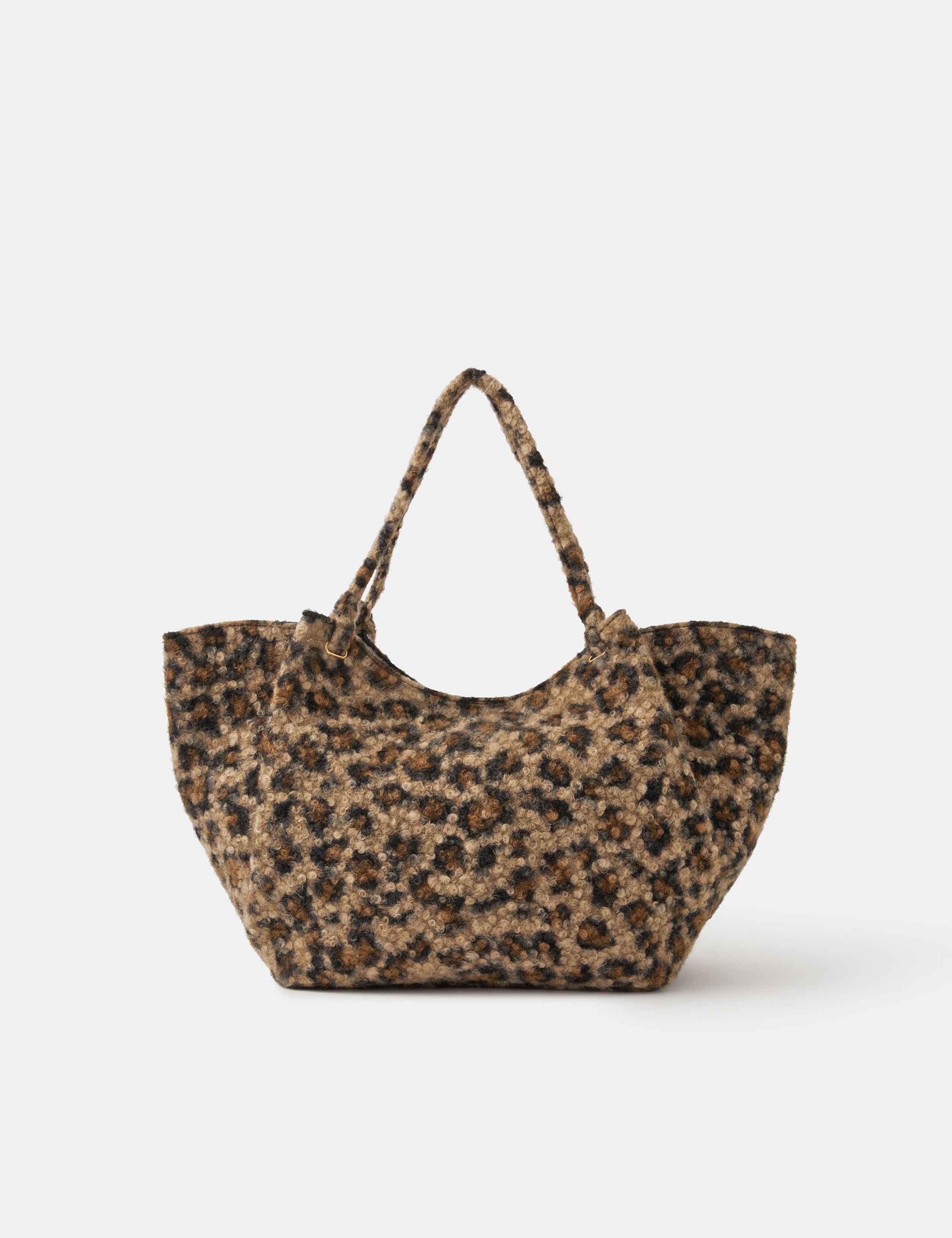 Animal Print Teddy Shoulder Bag 1 of 4