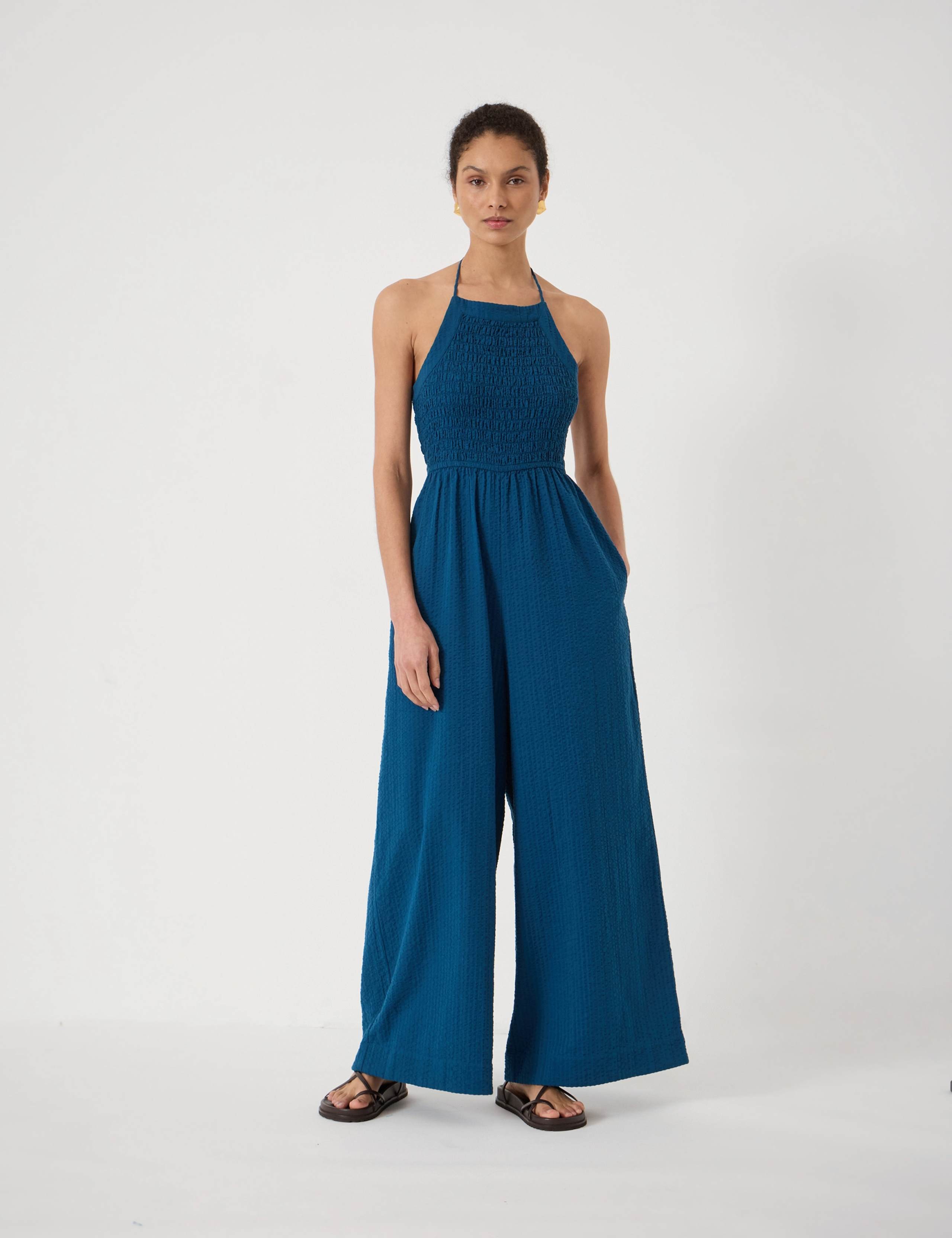 Pure Cotton Sleeveless Wide Leg Jumpsuit 1 of 5