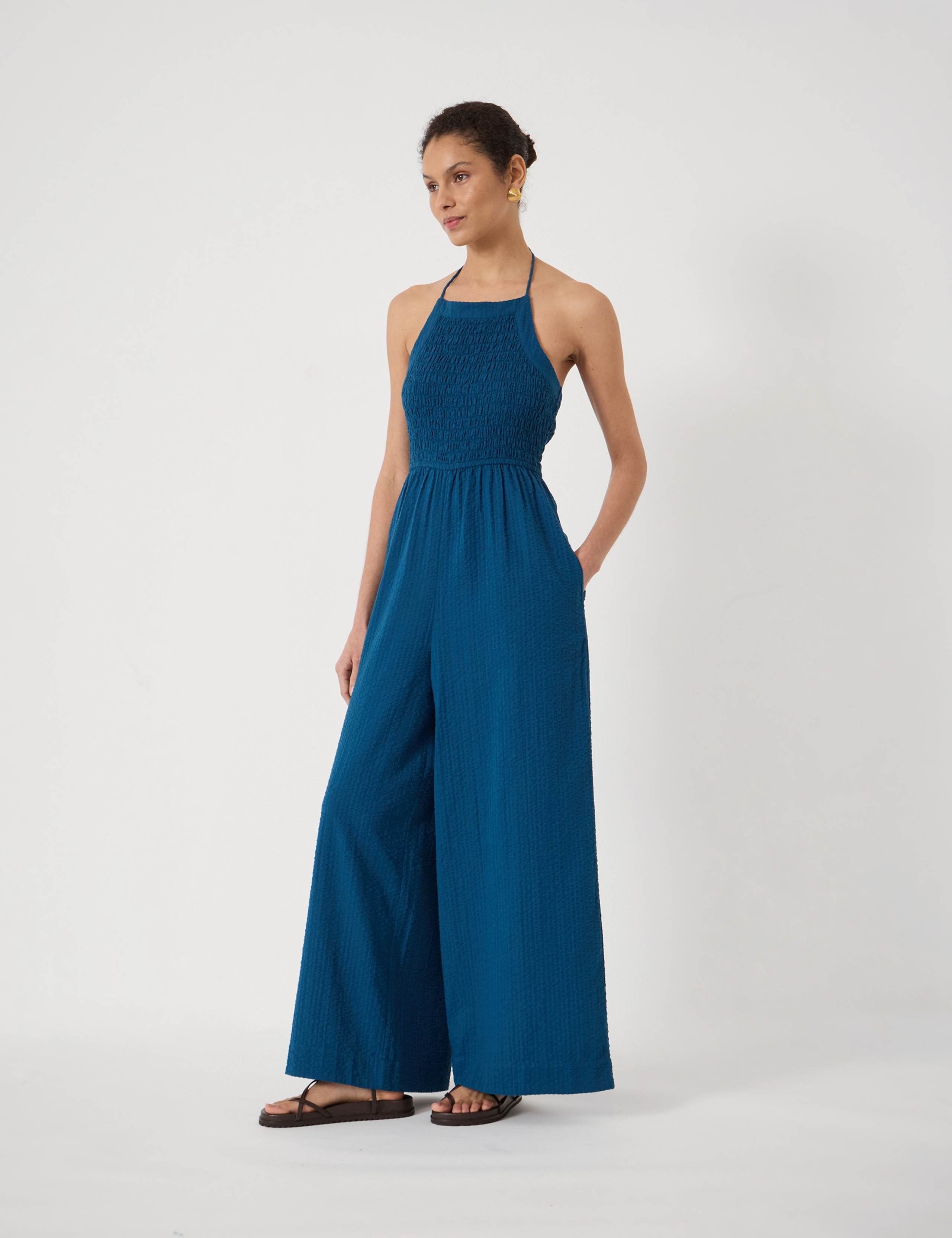 Pure Cotton Sleeveless Wide Leg Jumpsuit 3 of 5