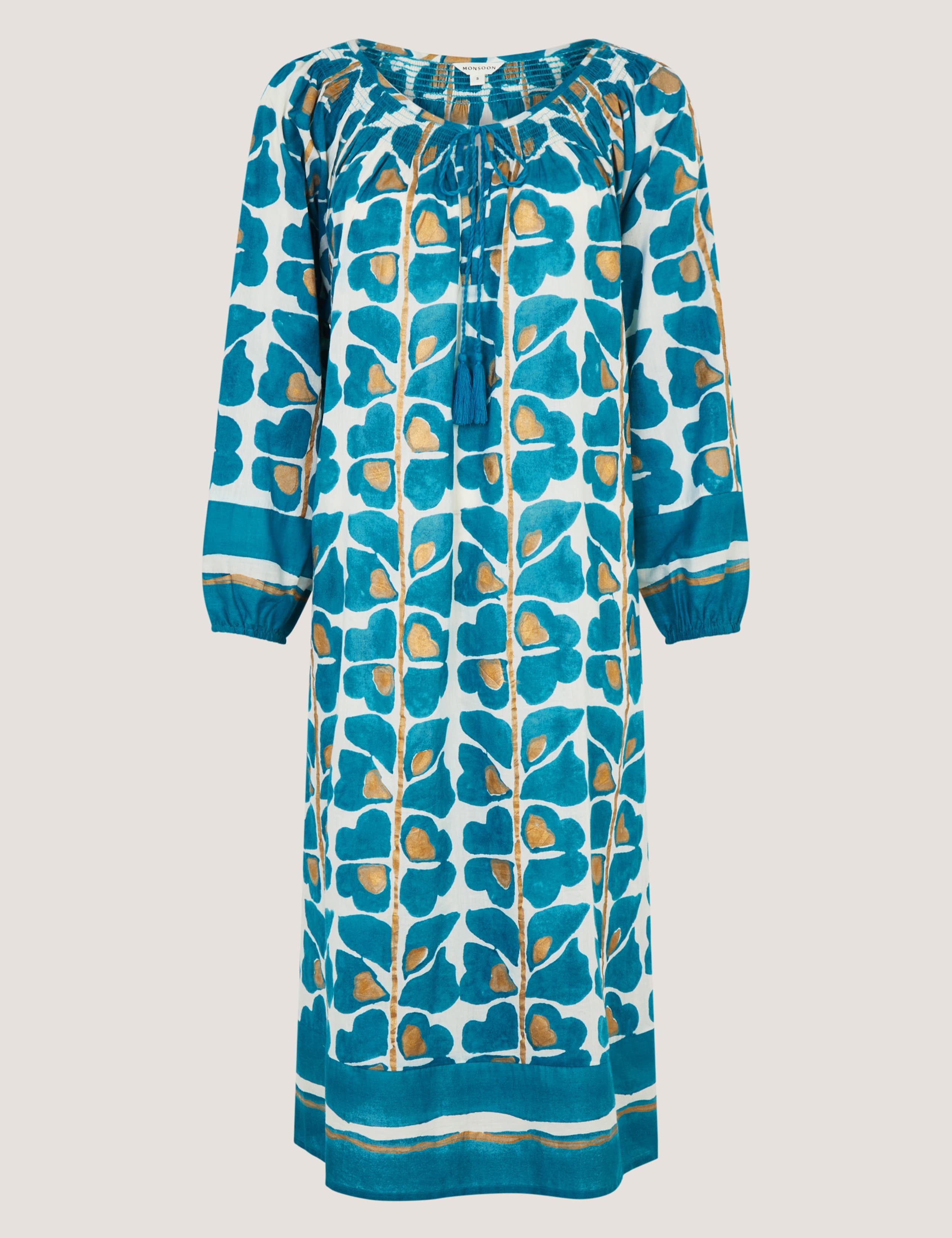Cotton Rich Printed Midi Kaftan Dress 2 of 5