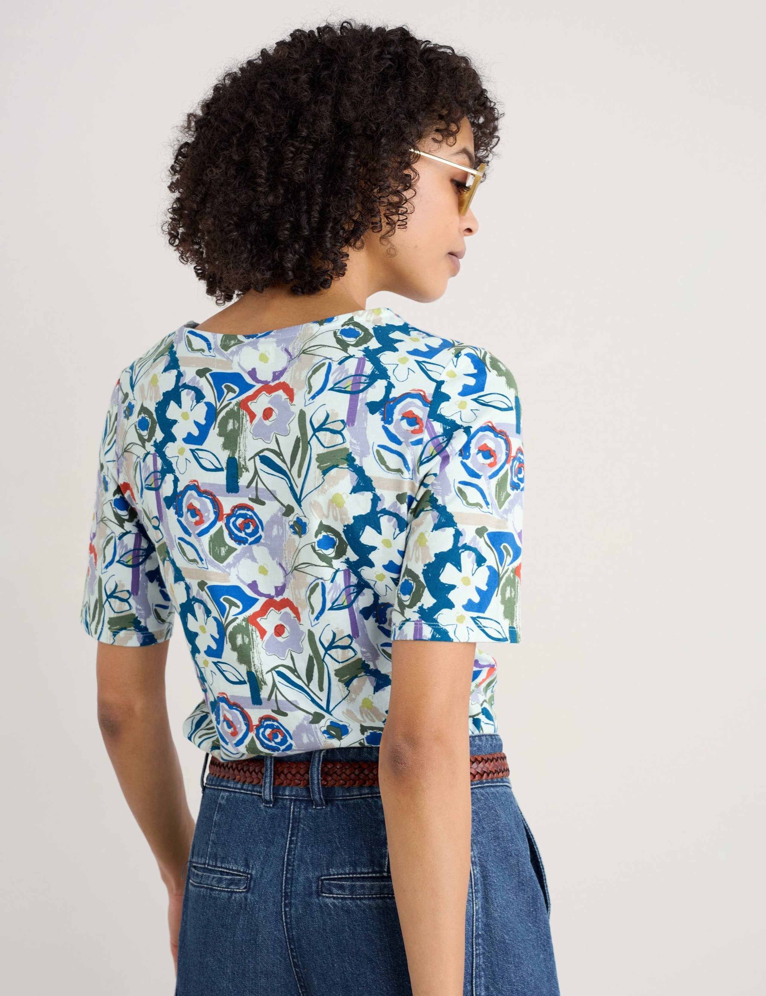 Pure Cotton Floral Slim Fit T-Shirt 4 of 4