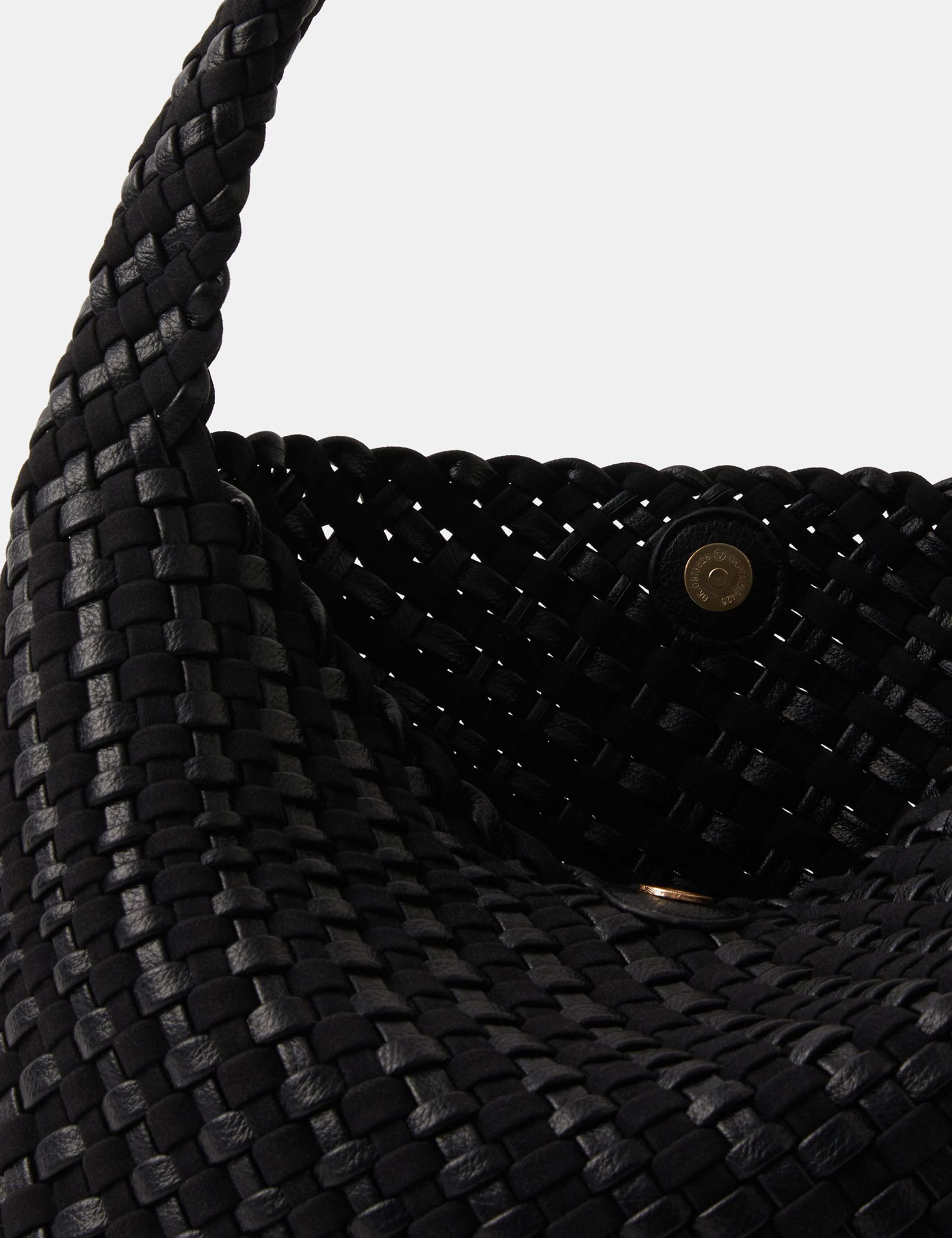 Faux Leather Woven Shoulder Bag 4 of 4