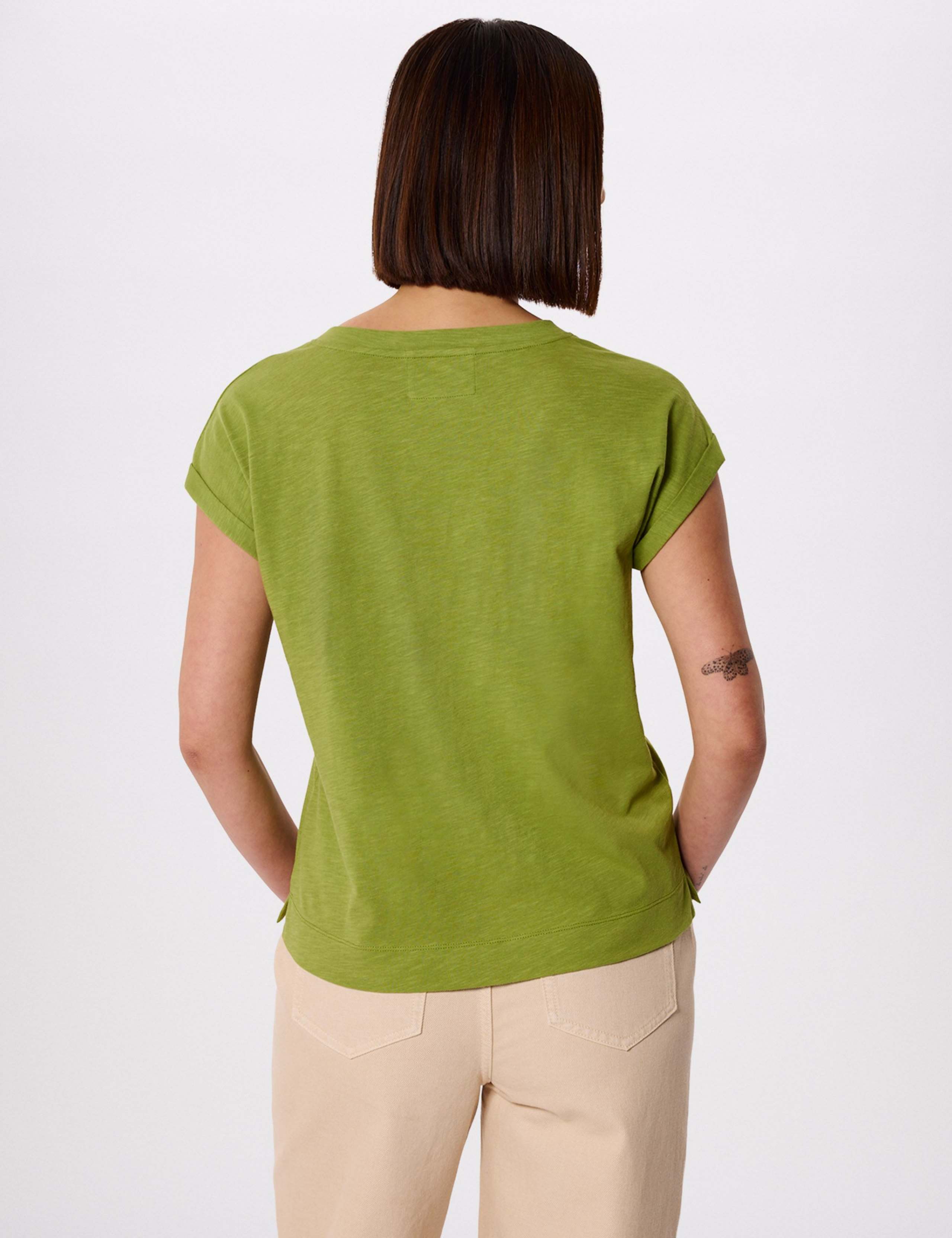 Pure Cotton V-Neck Cap Sleeve T-Shirt 5 of 6