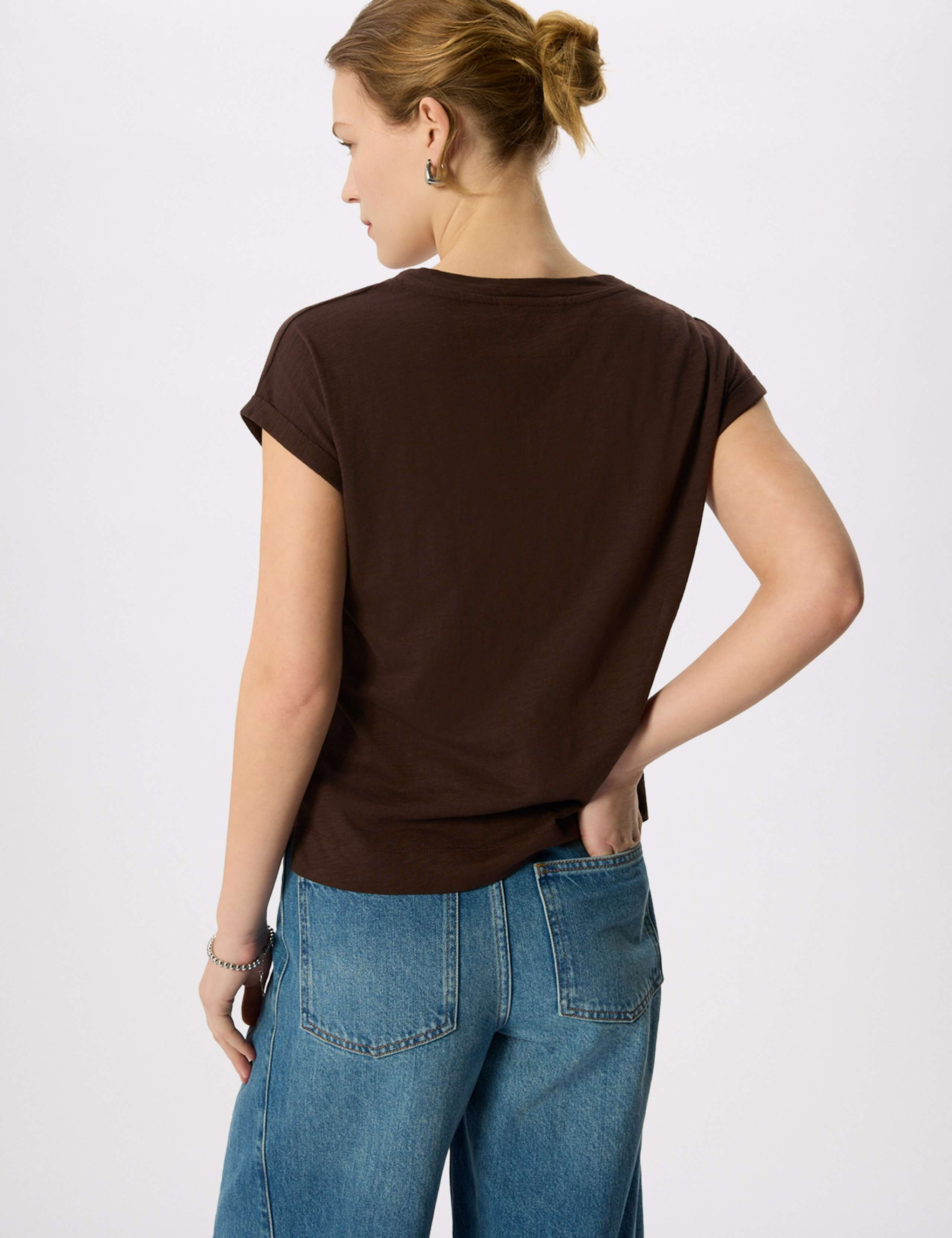 Pure Cotton V-Neck Cap Sleeve T-Shirt 5 of 6