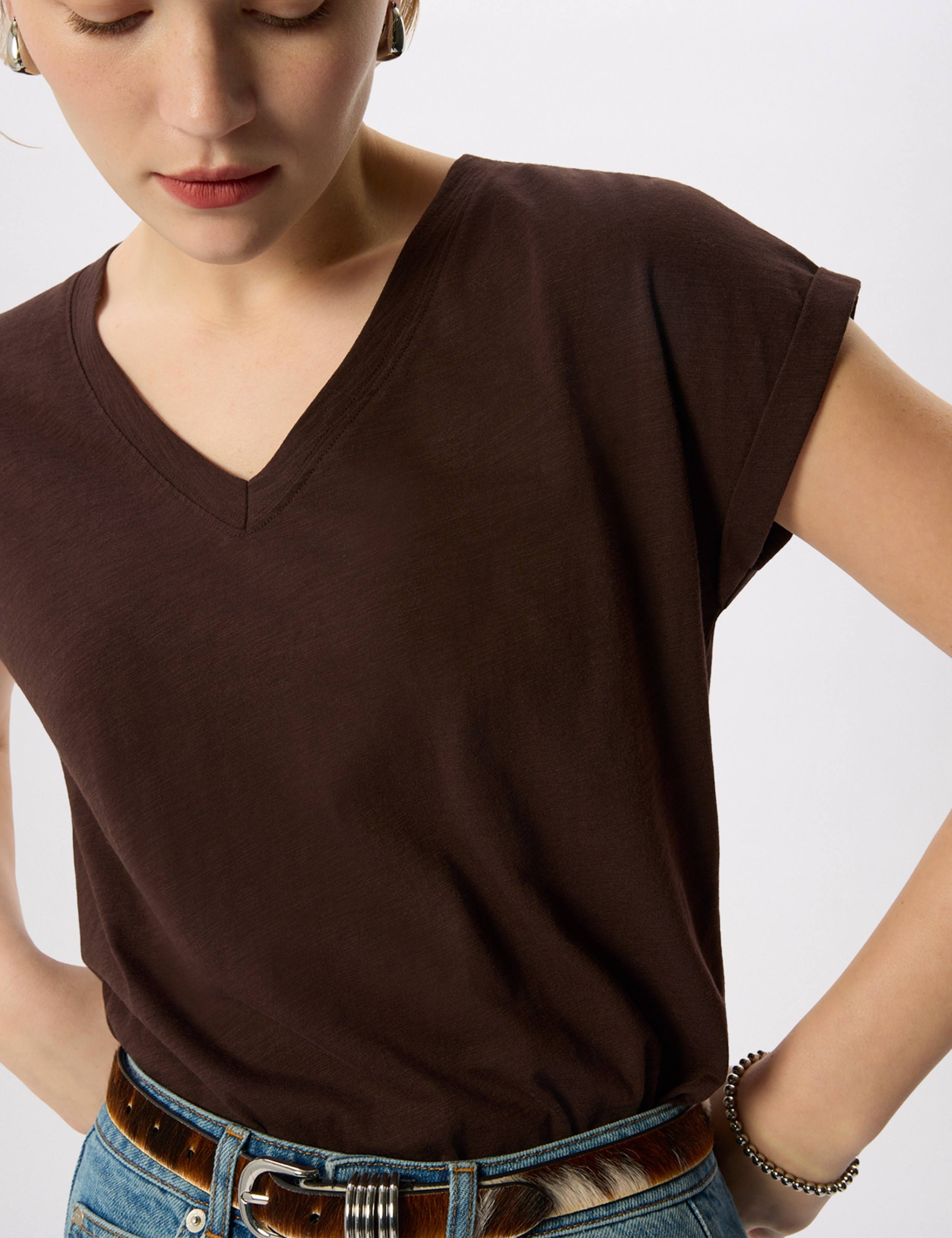 Pure Cotton V-Neck Cap Sleeve T-Shirt 6 of 6