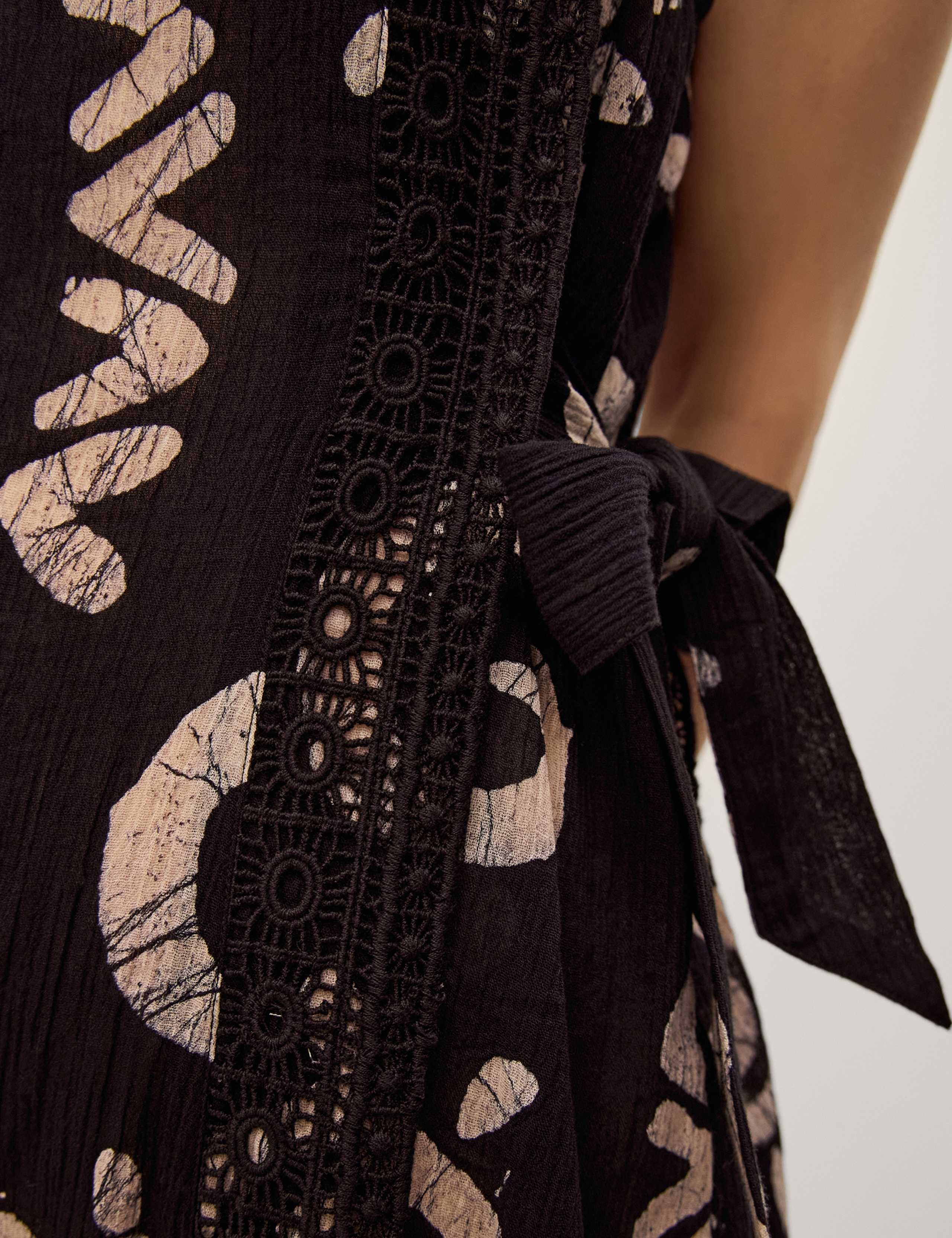 Pure Cotton Printed Square Neck Midi Dress 4 of 4